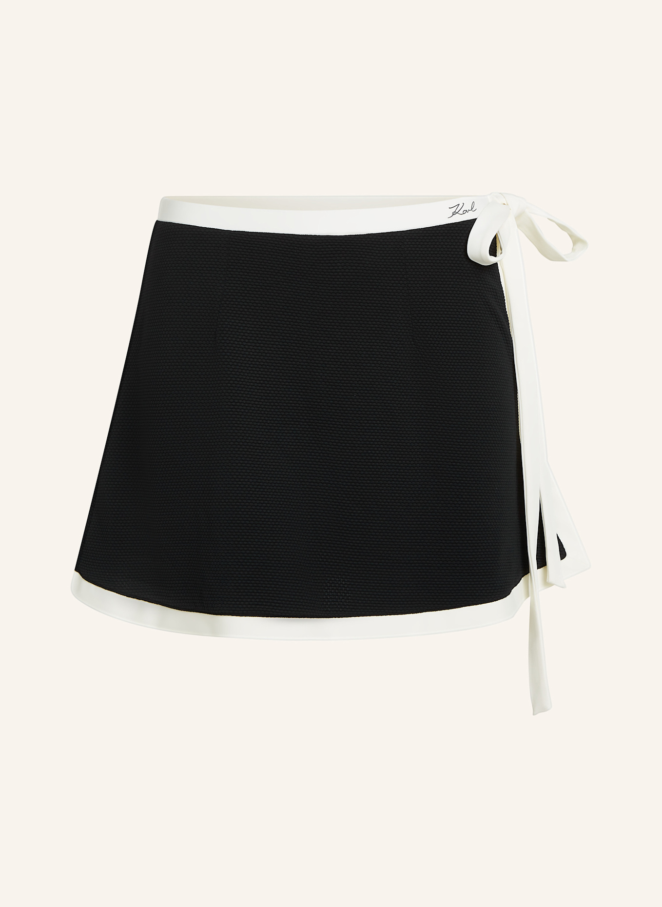 KARL LAGERFELD Badeshorts: WEISS/ SCHWARZ