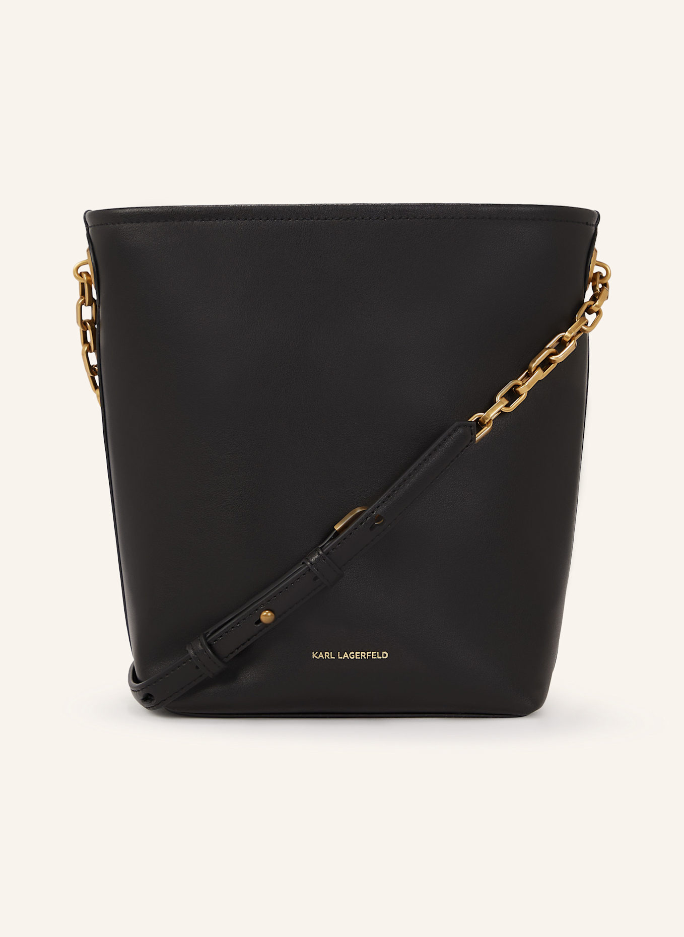 KARL LAGERFELD K/Autograph Beuteltasche: SCHWARZ/ GOLD