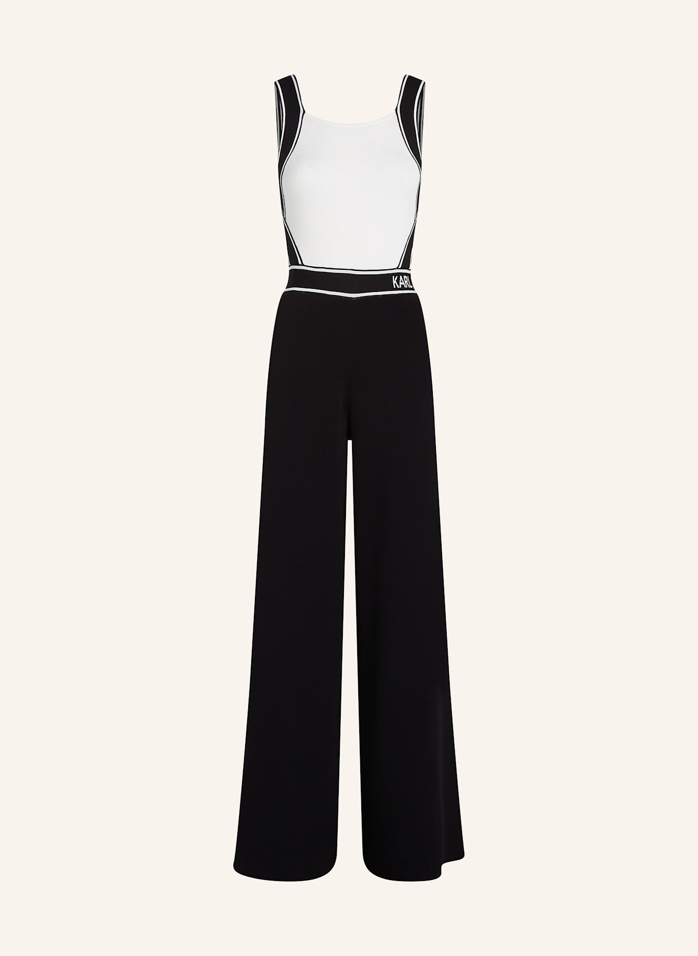 KARL LAGERFELD Jumpsuit: WEISS/ SCHWARZ