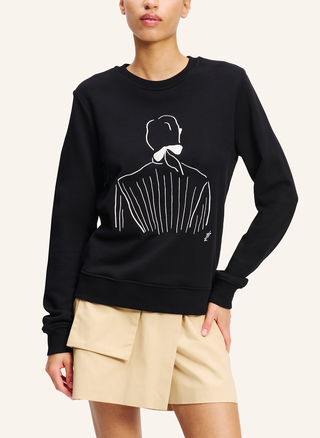 KARL LAGERFELD Karl Lagerfeld x Jorge Parra Sweatshirt: SCHWARZ