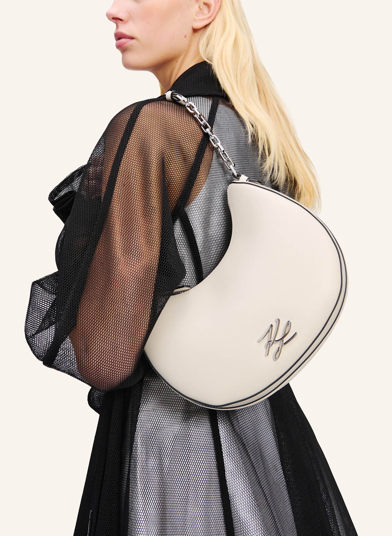 KARL LAGERFELD K/Autograph Hobo-Bag: BEIGE