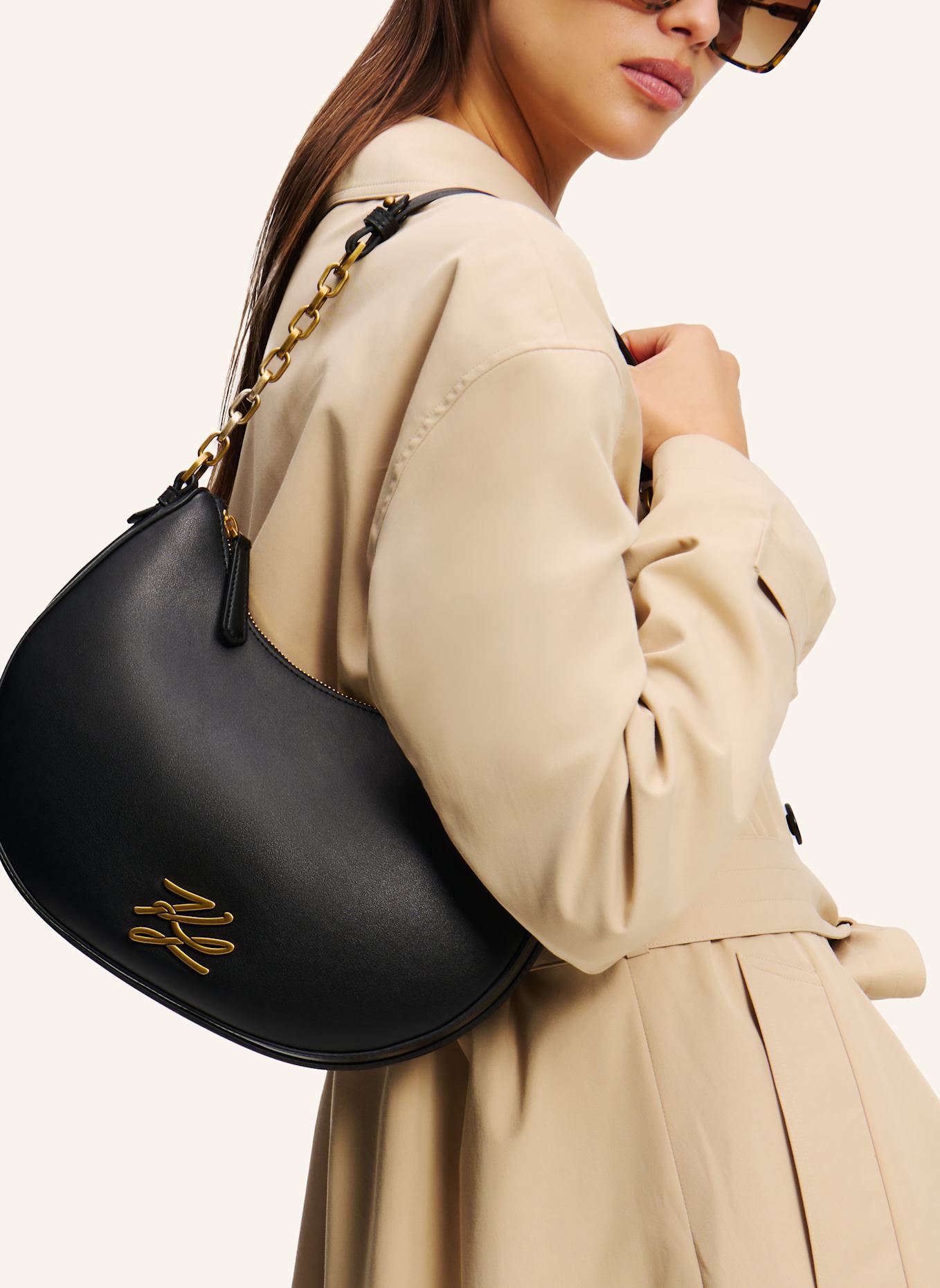 KARL LAGERFELD K/Autograph Hobo-Bag: SCHWARZ