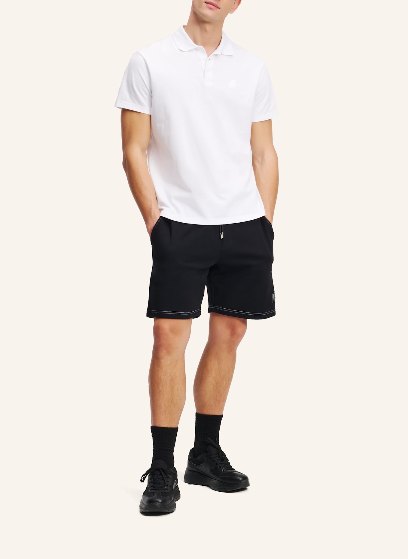 KARL LAGERFELD Poloshirt: WEISS