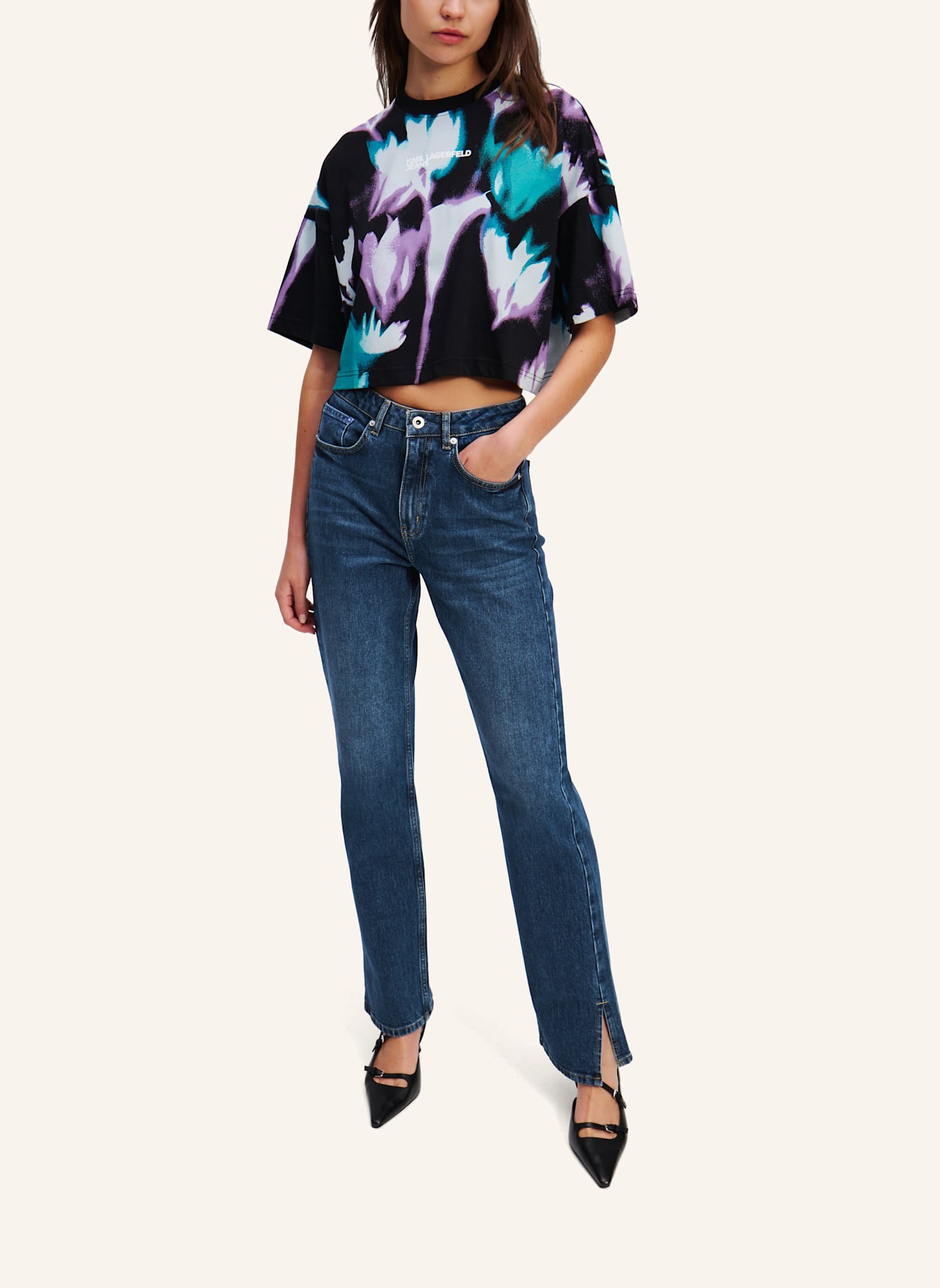 KARL LAGERFELD JEANS Jeans Straight Fit: DUNKELBLAU