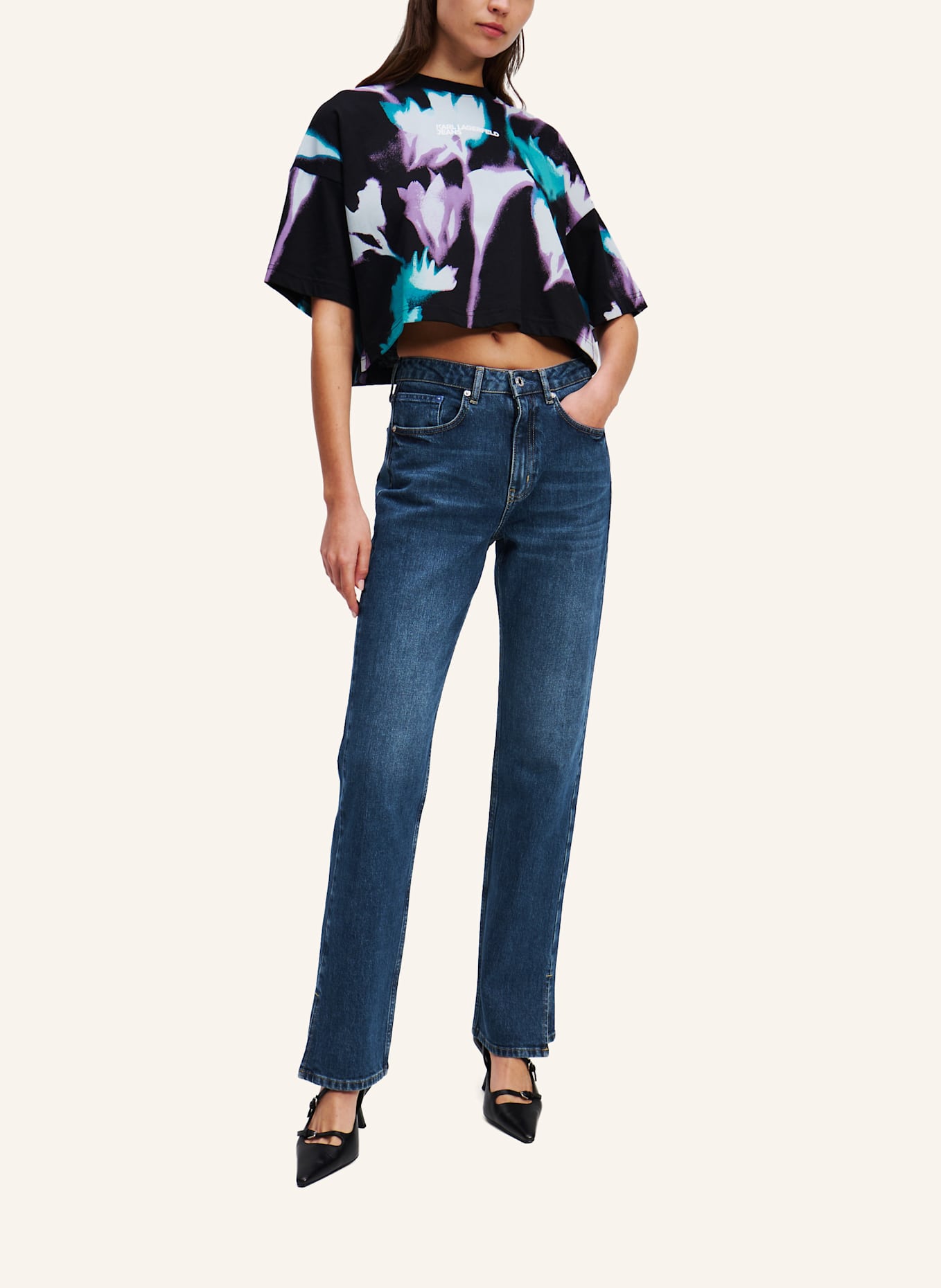 KARL LAGERFELD JEANS Jeans Straight Fit: DUNKELBLAU