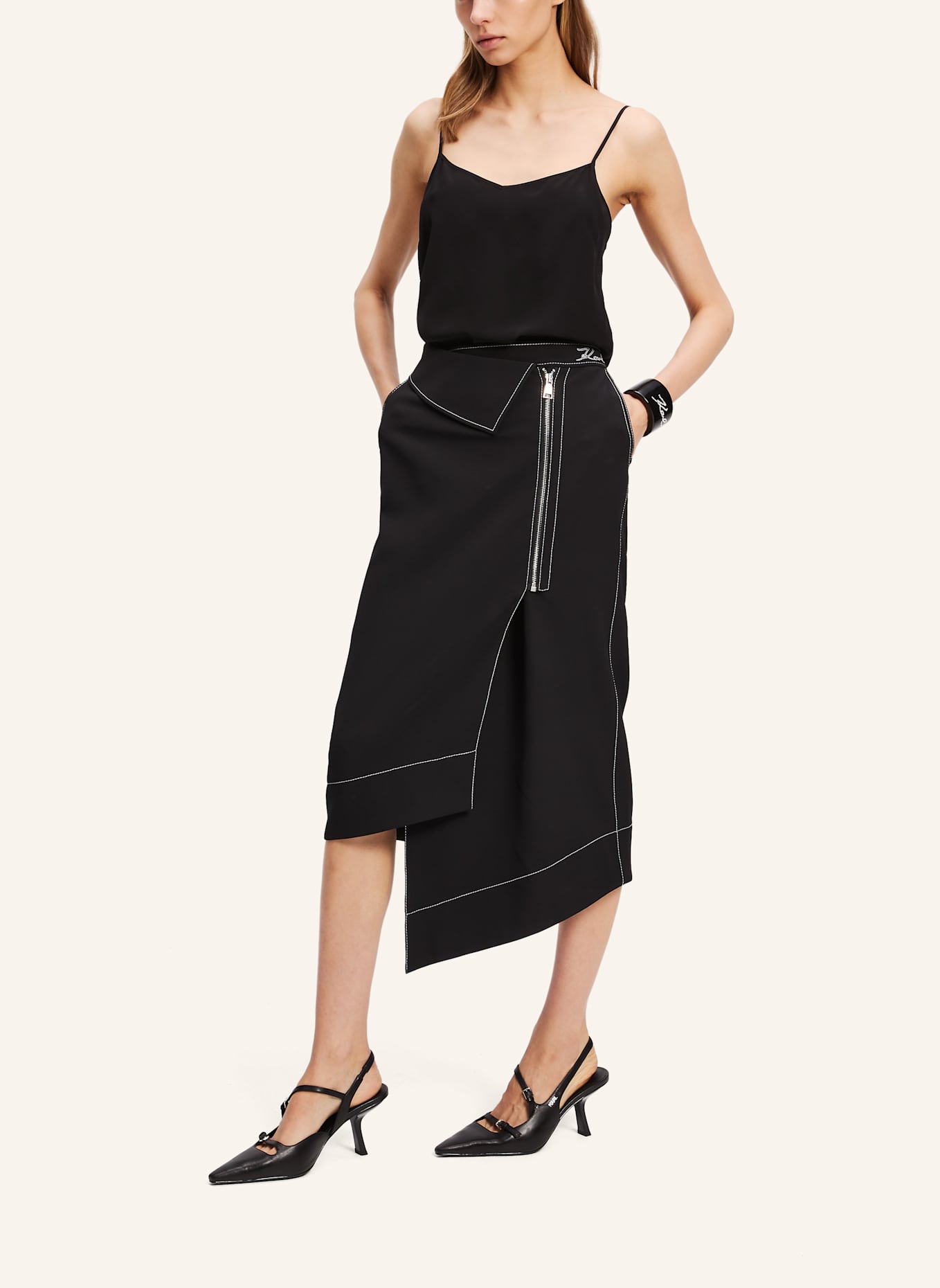 KARL LAGERFELD Top: SCHWARZ