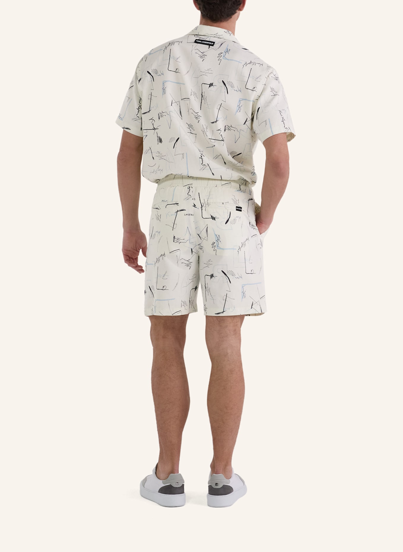 KARL LAGERFELD Shorts: SCHWARZ/ BEIGE