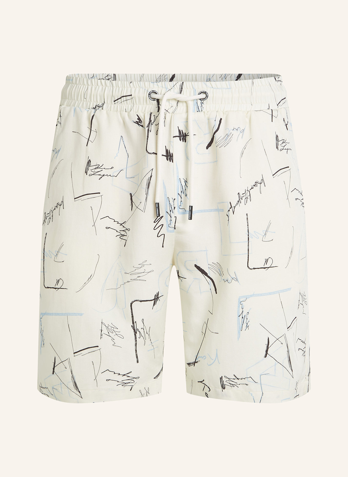 KARL LAGERFELD Shorts: SCHWARZ/ BEIGE