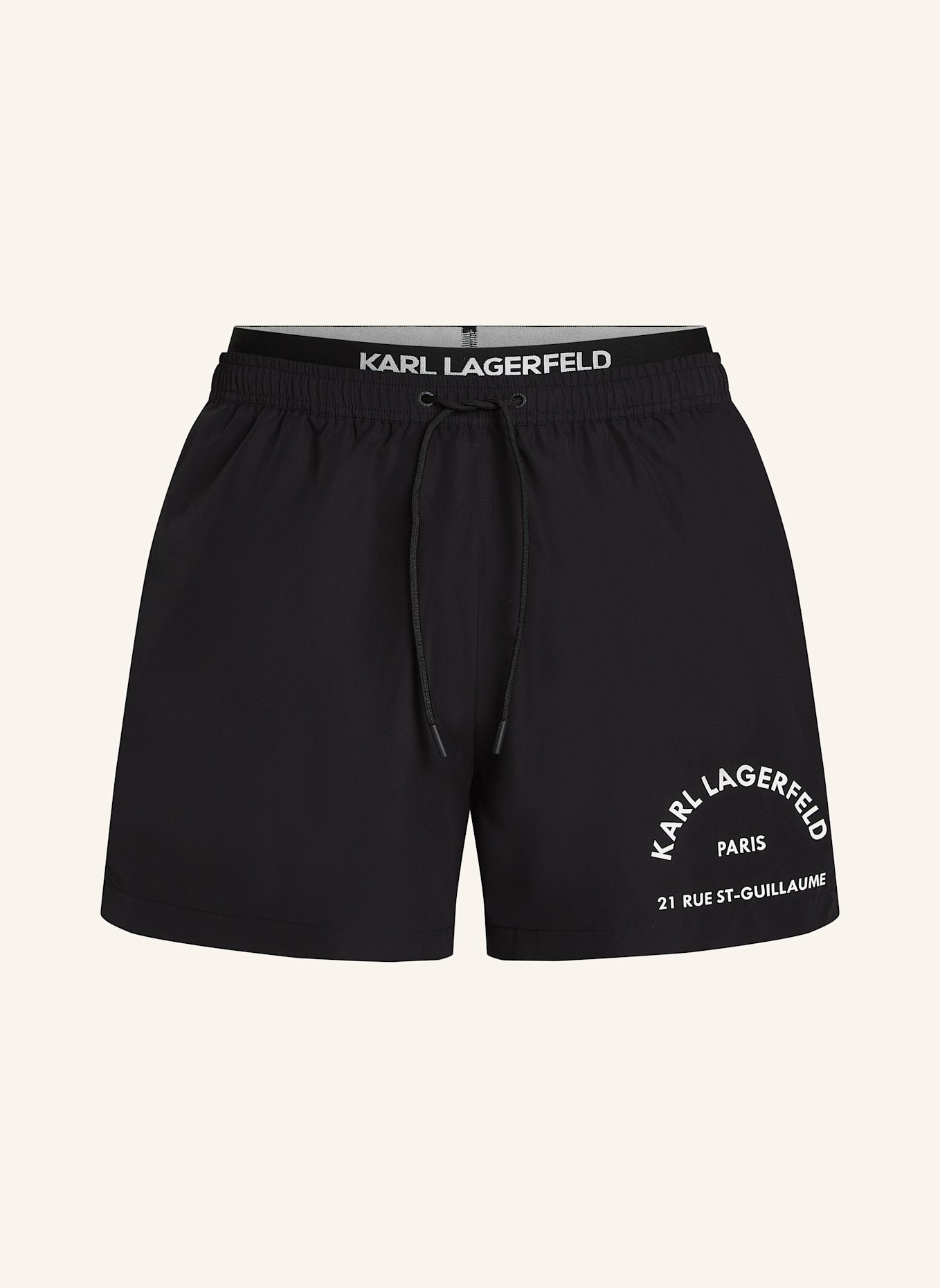 KARL LAGERFELD Badeshorts: SCHWARZ