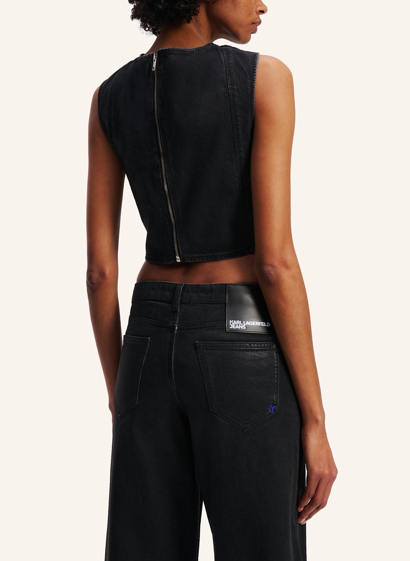 KARL LAGERFELD JEANS Bluse: SCHWARZ