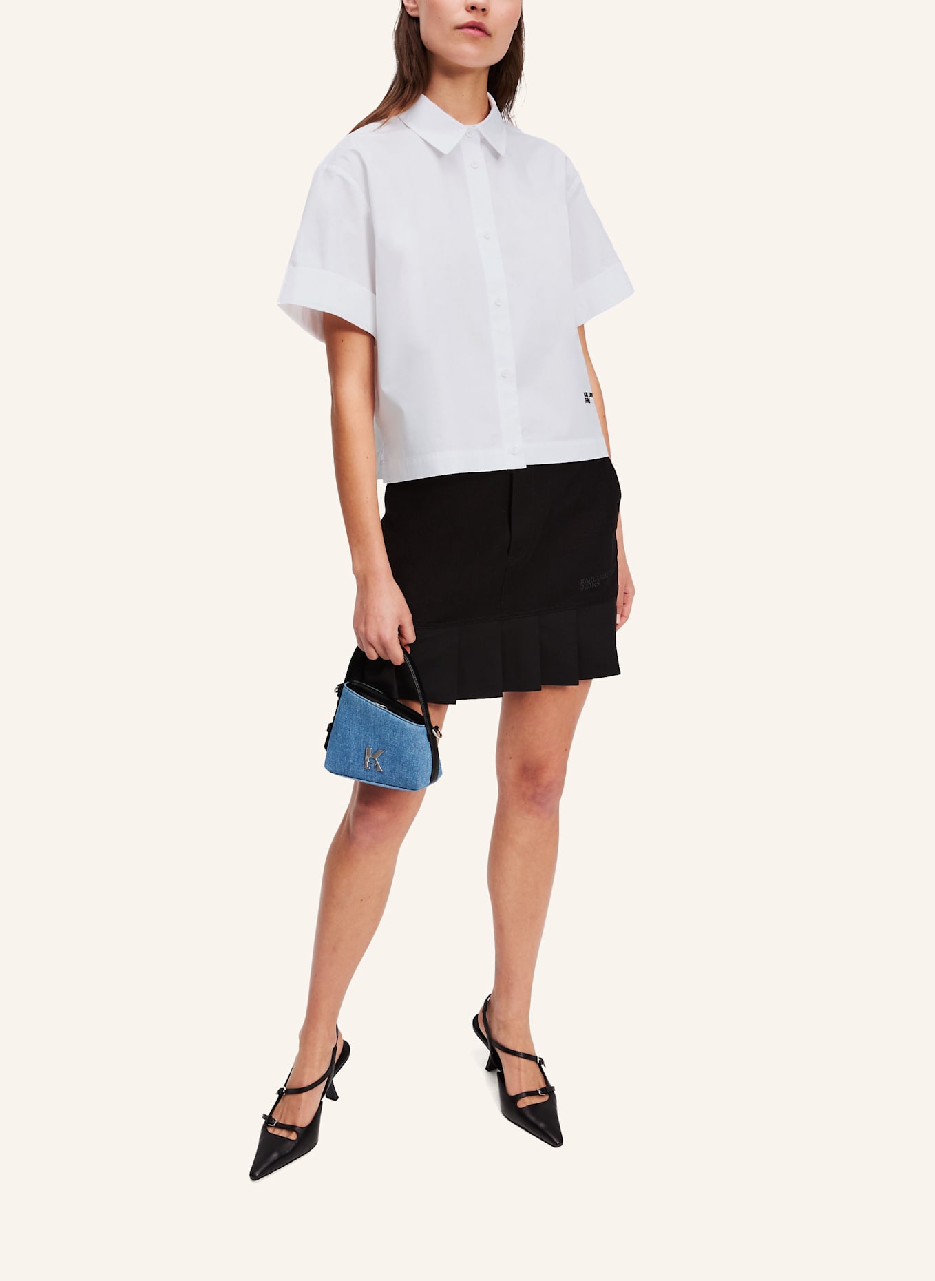 KARL LAGERFELD JEANS Bluse: WEISS