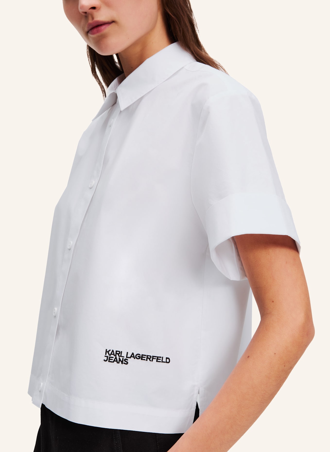 KARL LAGERFELD JEANS Bluse: WEISS