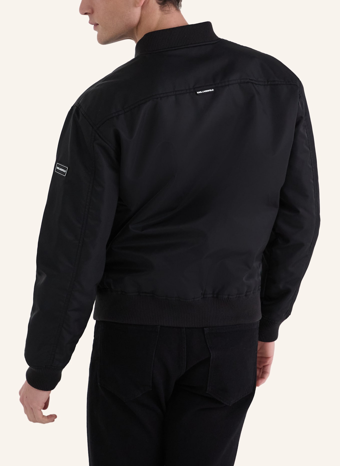 KARL LAGERFELD Jacke: SCHWARZ/ BEIGE