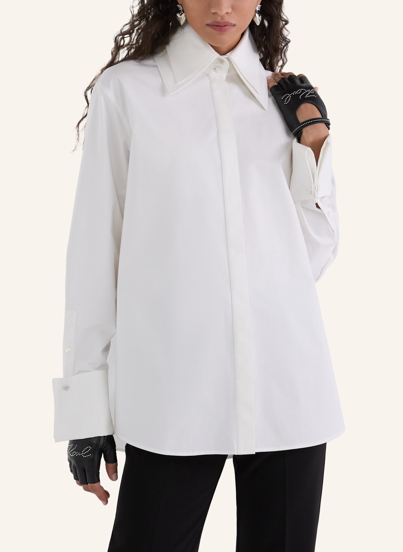 KARL LAGERFELD Bluse: WEISS