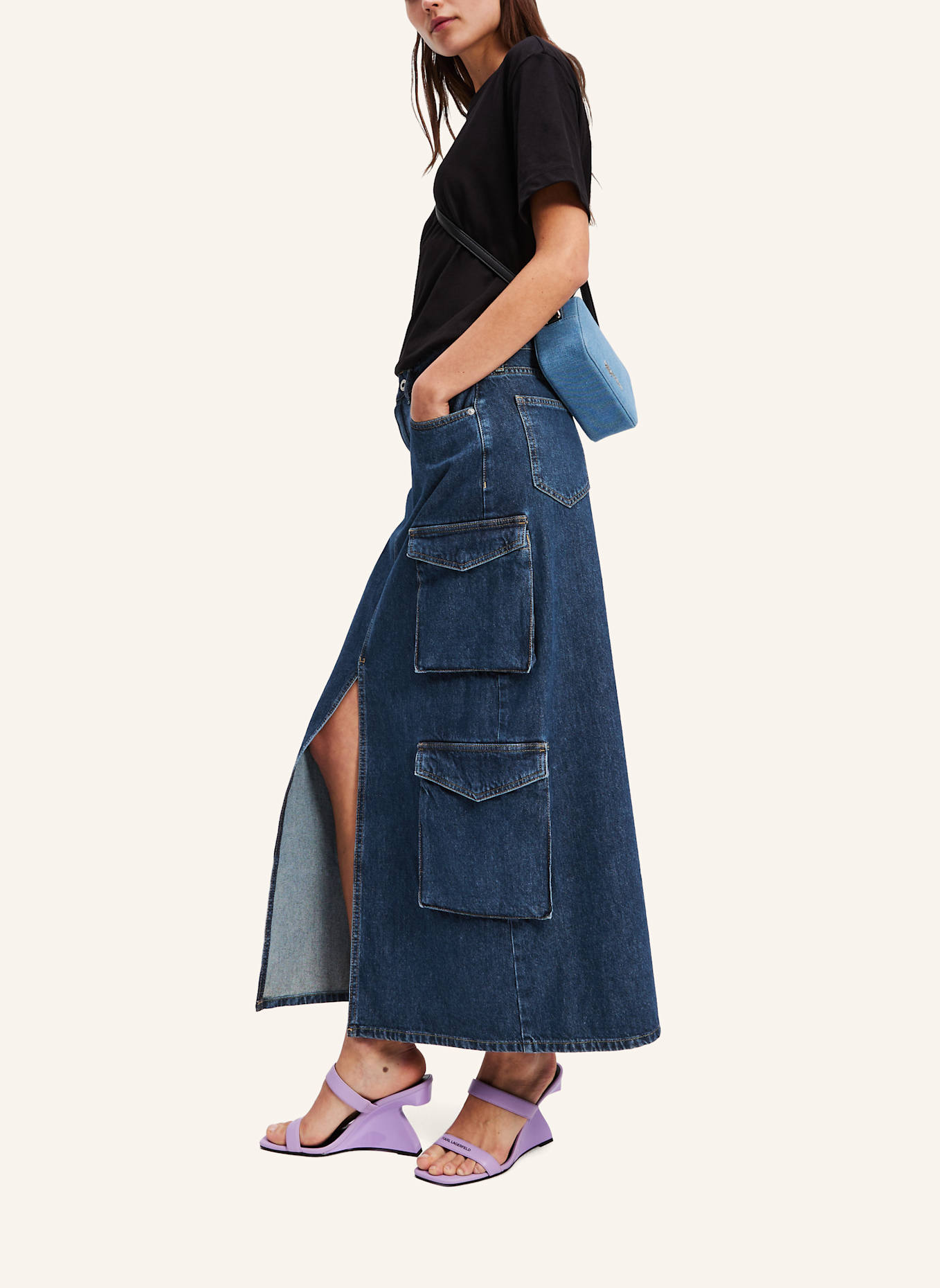 KARL LAGERFELD JEANS Rock: DUNKELBLAU