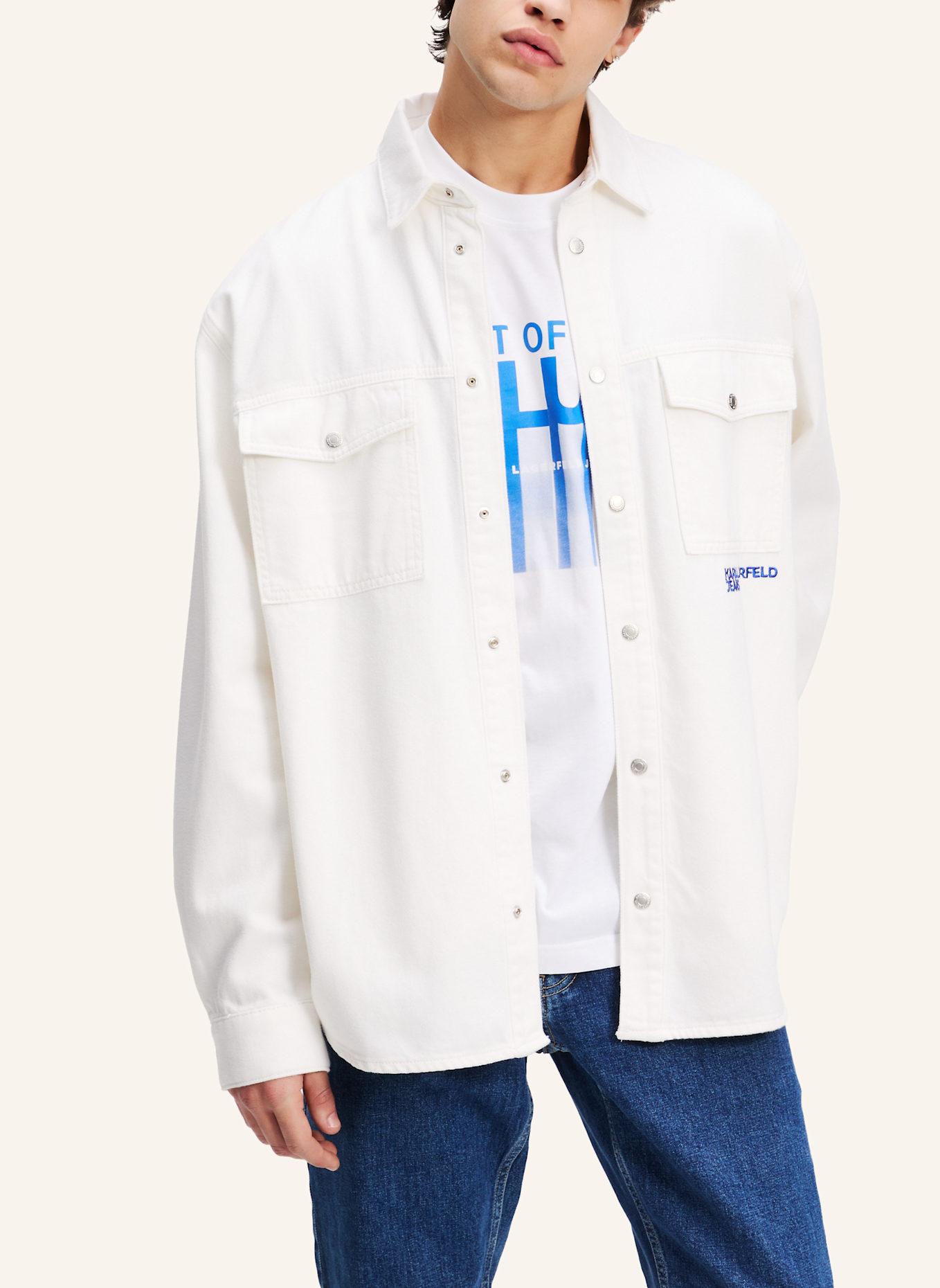 KARL LAGERFELD JEANS Hemd: WEISS