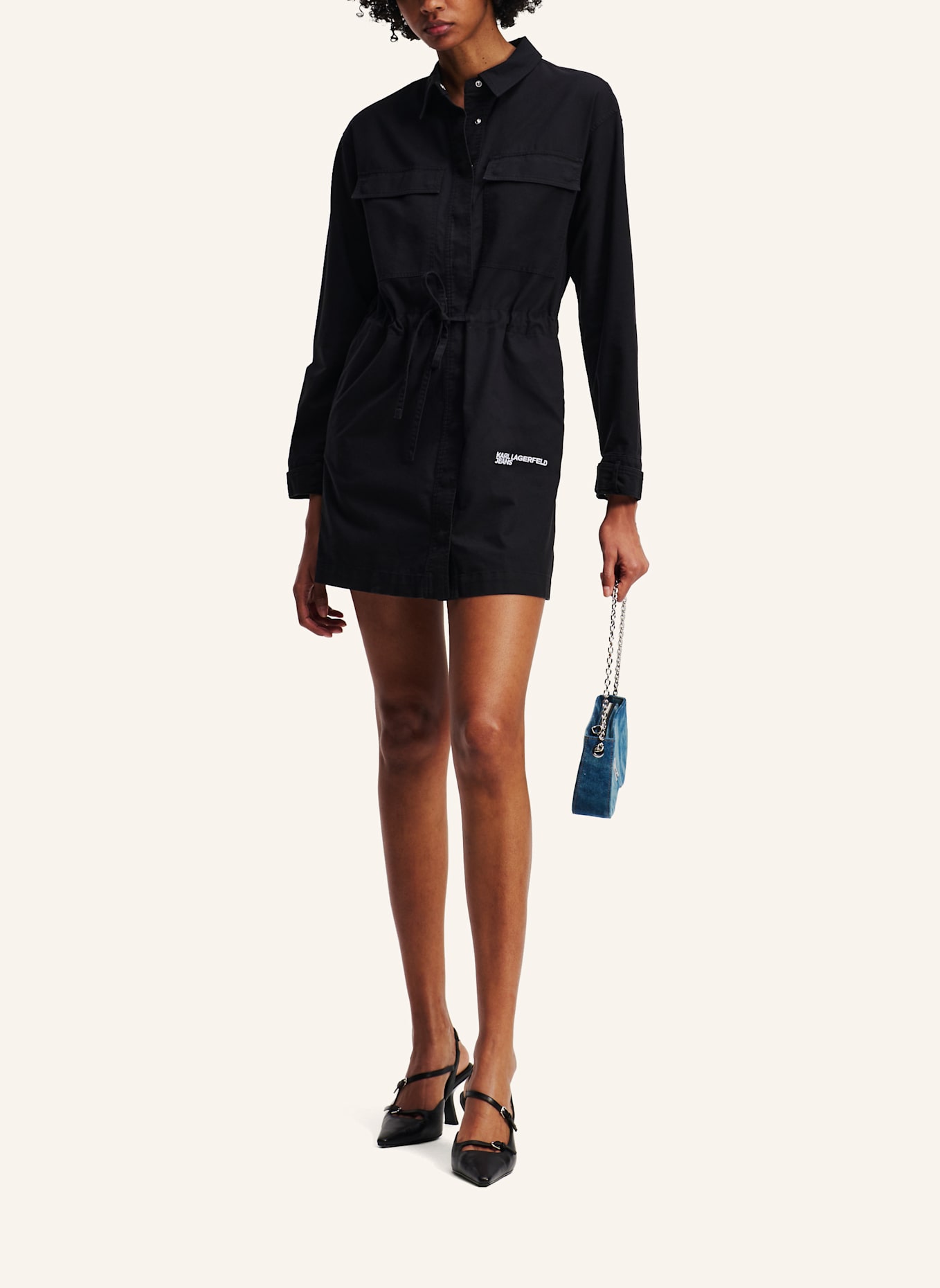 KARL LAGERFELD JEANS Kleid: SCHWARZ
