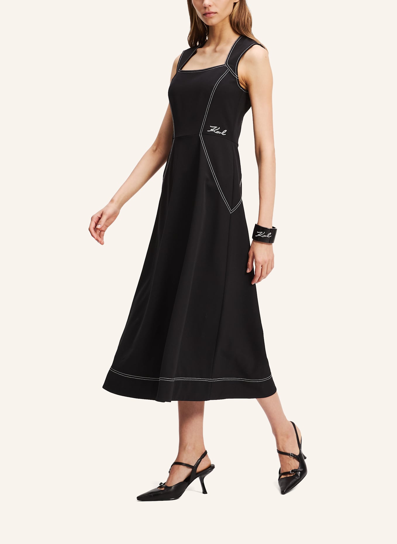 KARL LAGERFELD Kleid: SCHWARZ