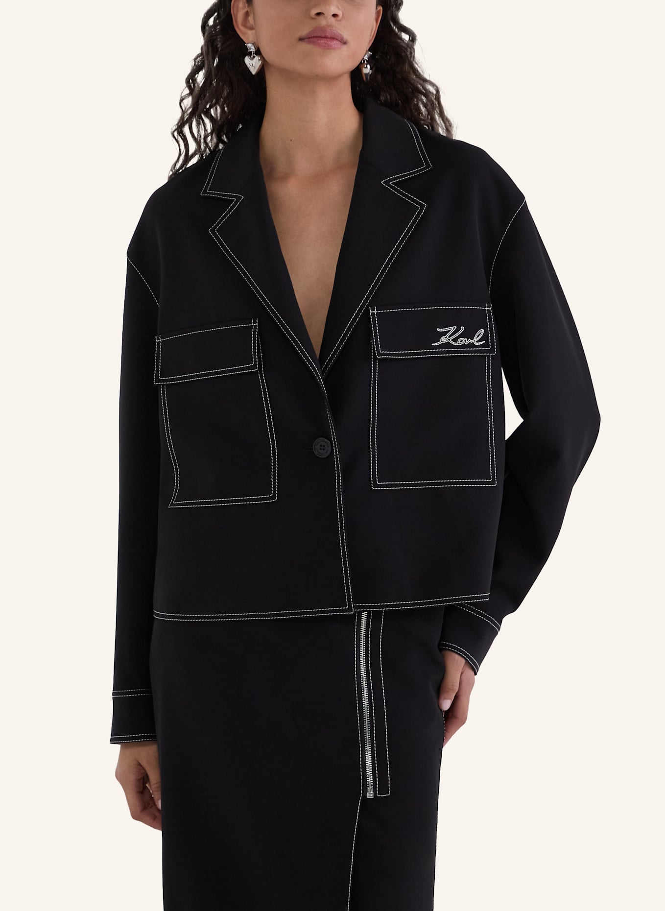 KARL LAGERFELD Blazer: SCHWARZ