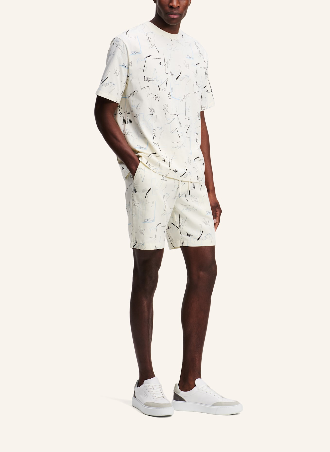 KARL LAGERFELD T-shirt: SCHWARZ/ BEIGE