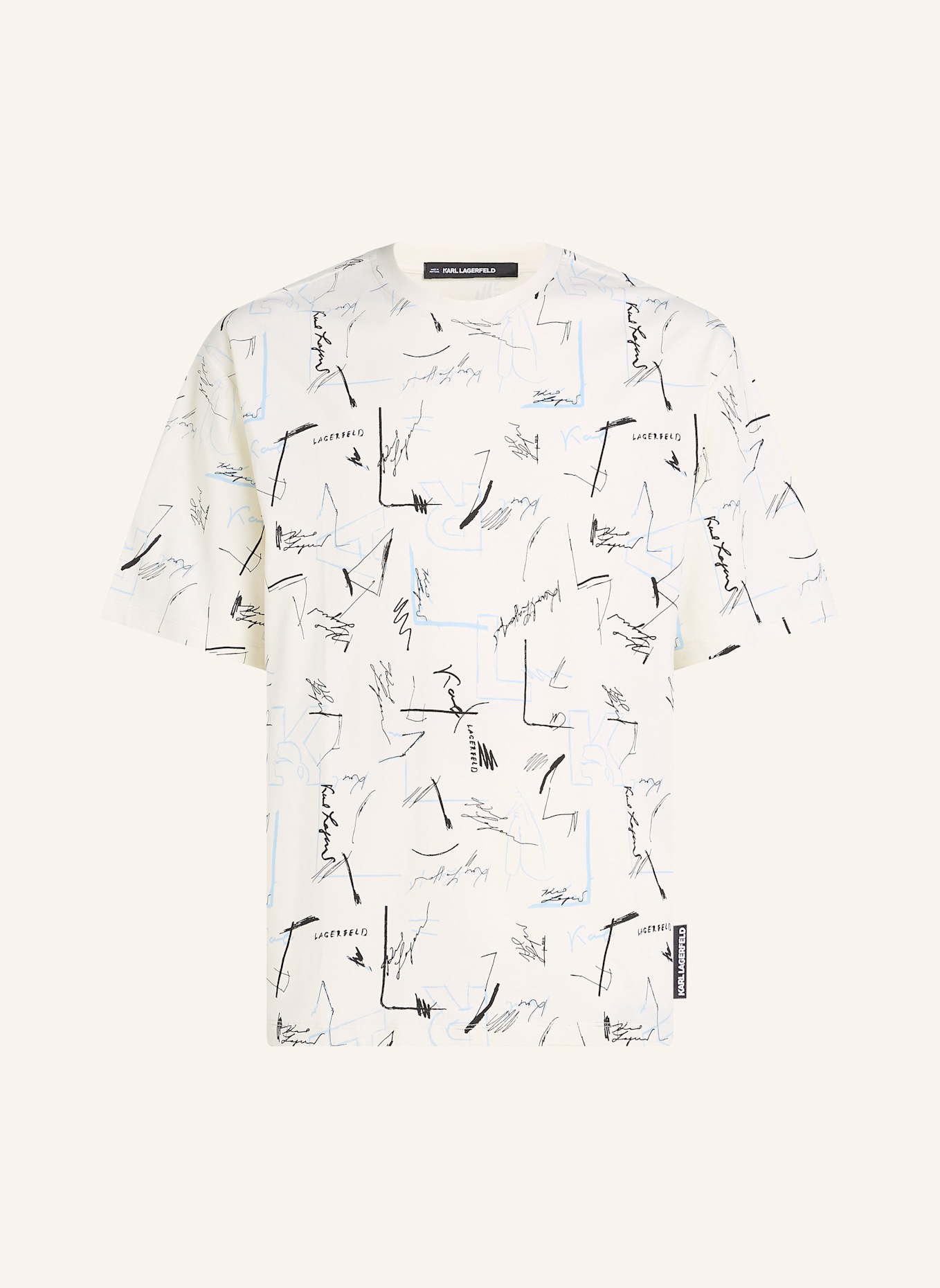 KARL LAGERFELD T-shirt: SCHWARZ/ BEIGE