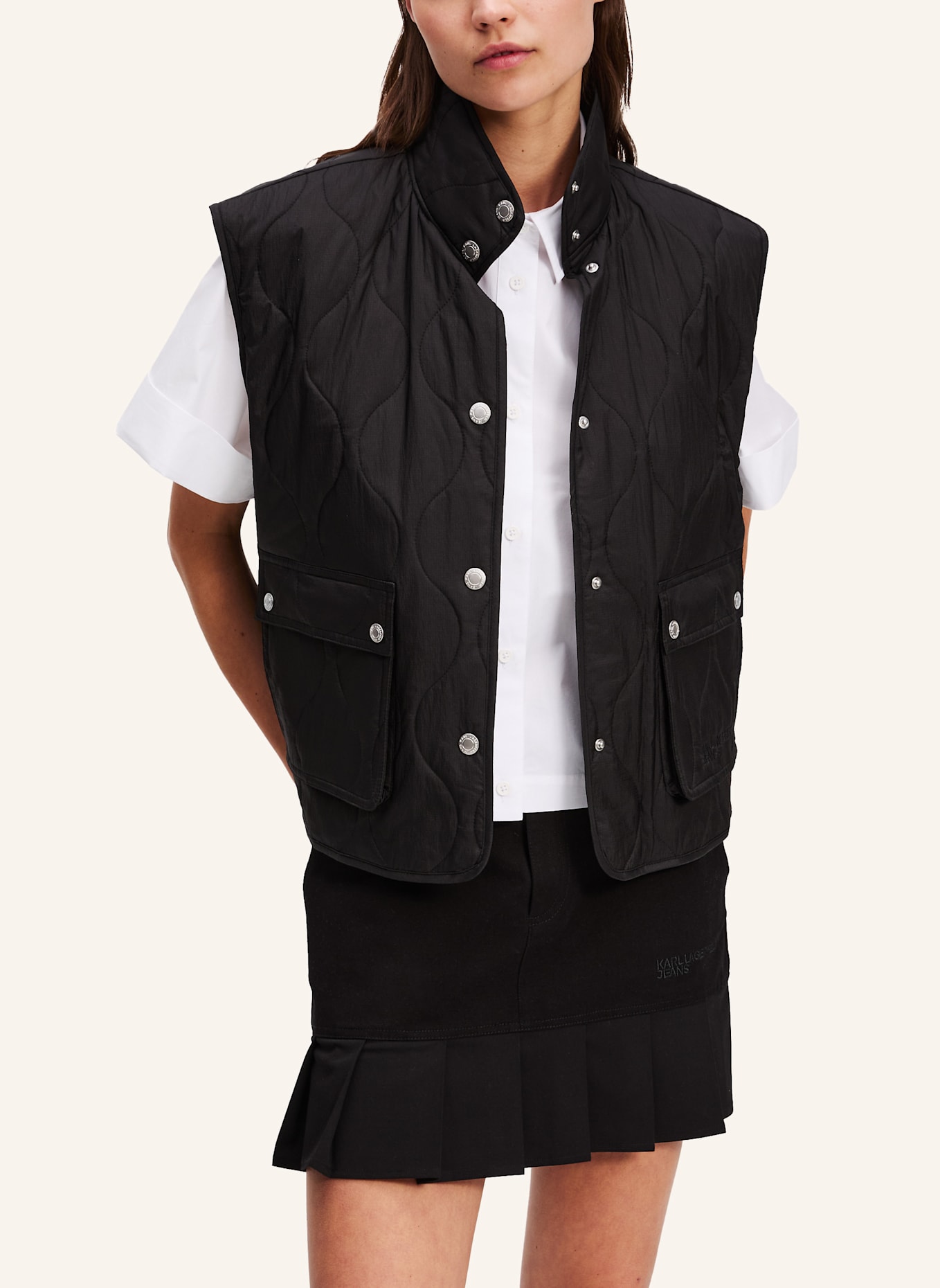 KARL LAGERFELD JEANS Weste: SCHWARZ