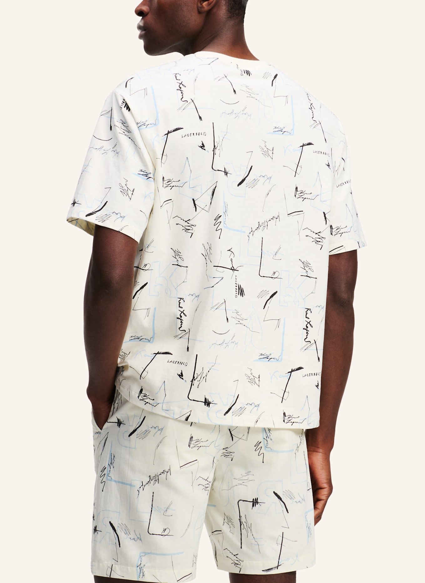 KARL LAGERFELD T-shirt: SCHWARZ/ BEIGE