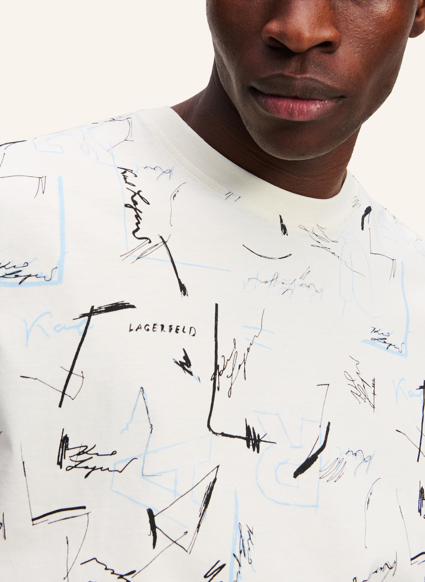 KARL LAGERFELD T-shirt: SCHWARZ/ BEIGE