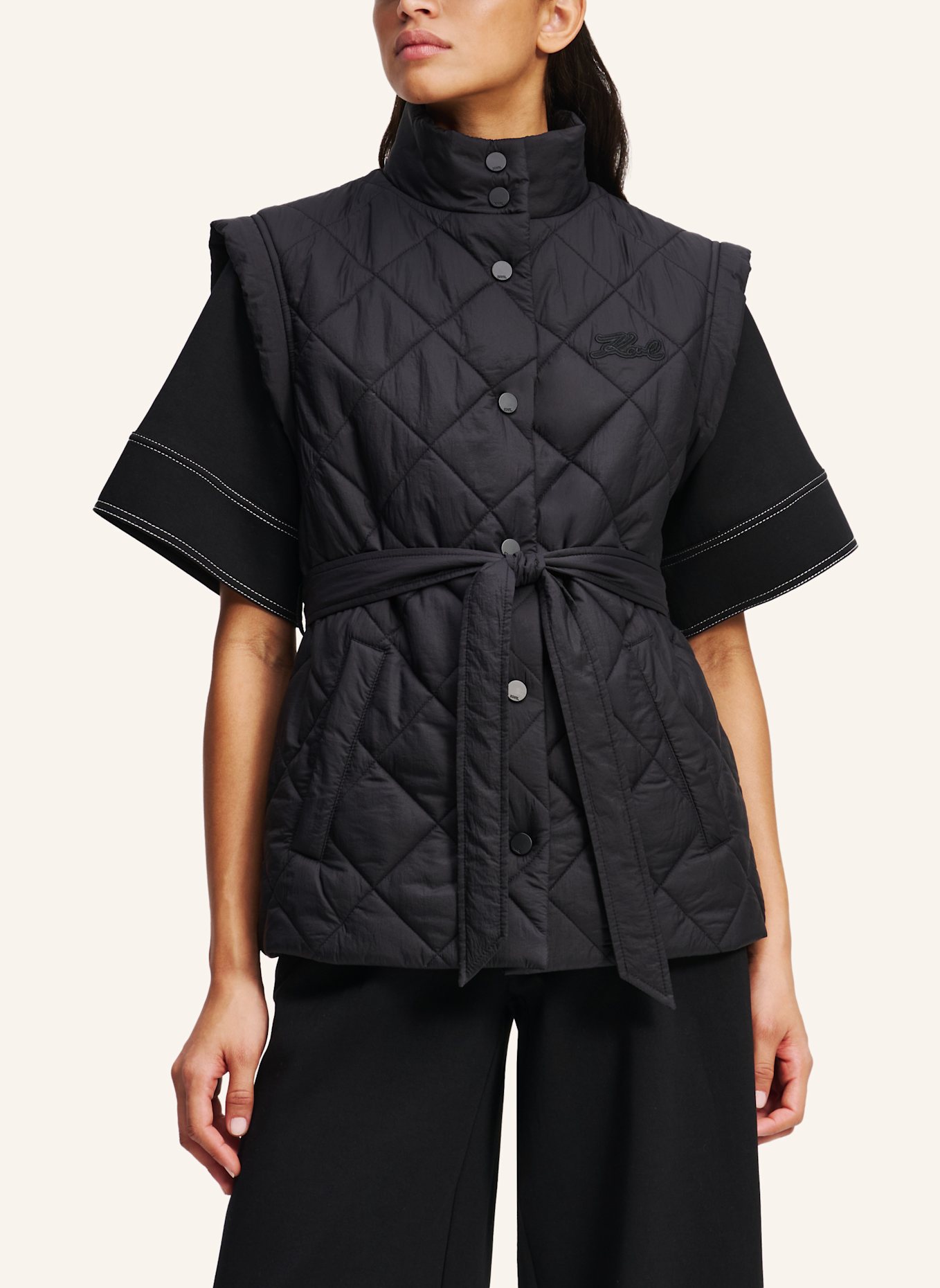 KARL LAGERFELD Weste: SCHWARZ