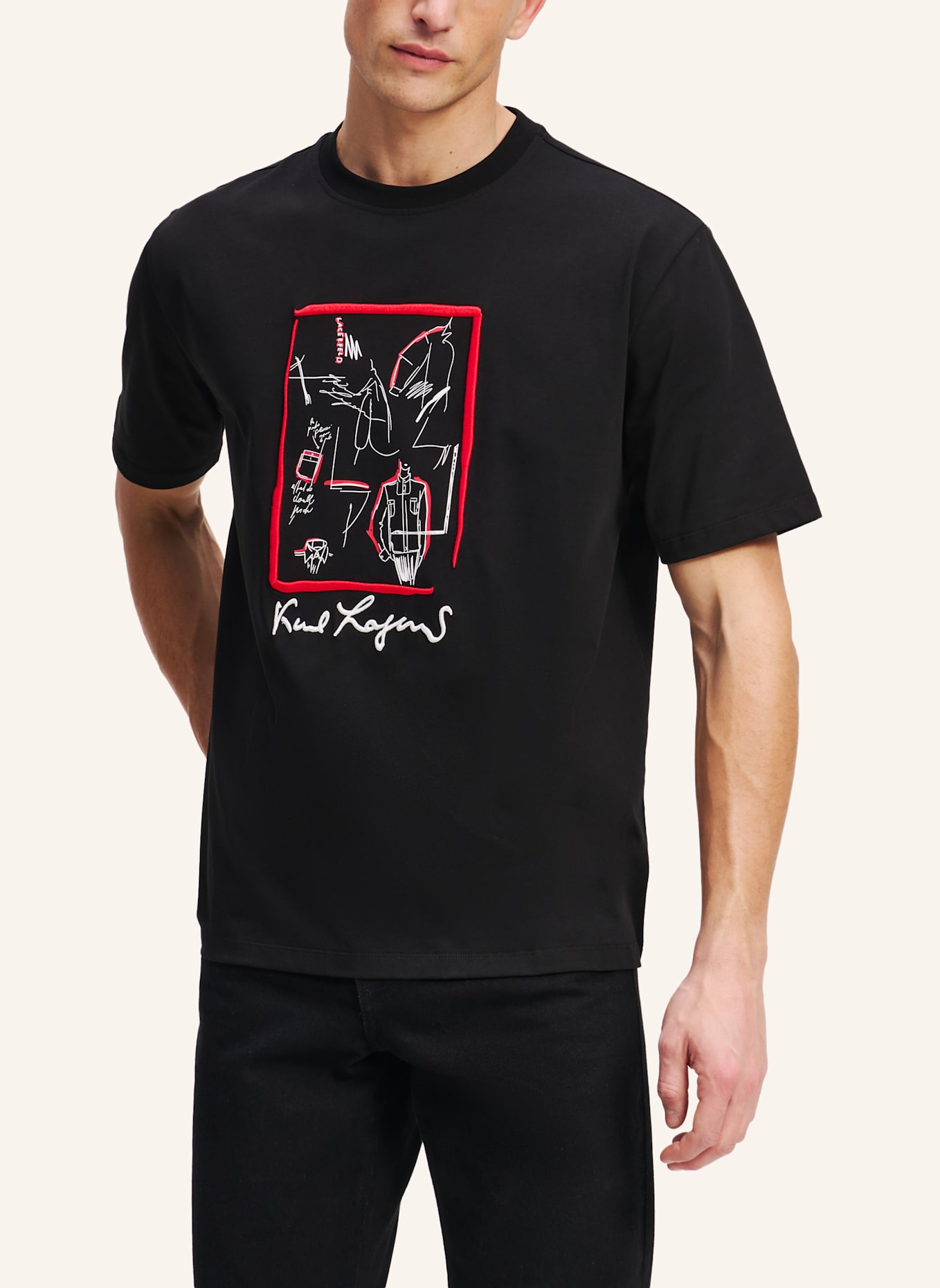 KARL LAGERFELD T-shirt: SCHWARZ