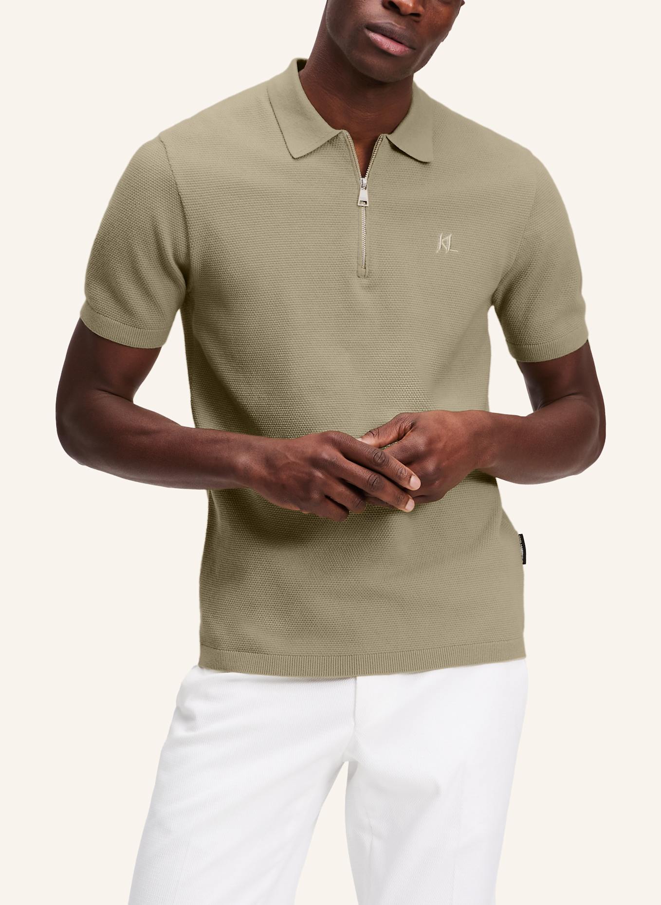 KARL LAGERFELD Poloshirt: KHAKI