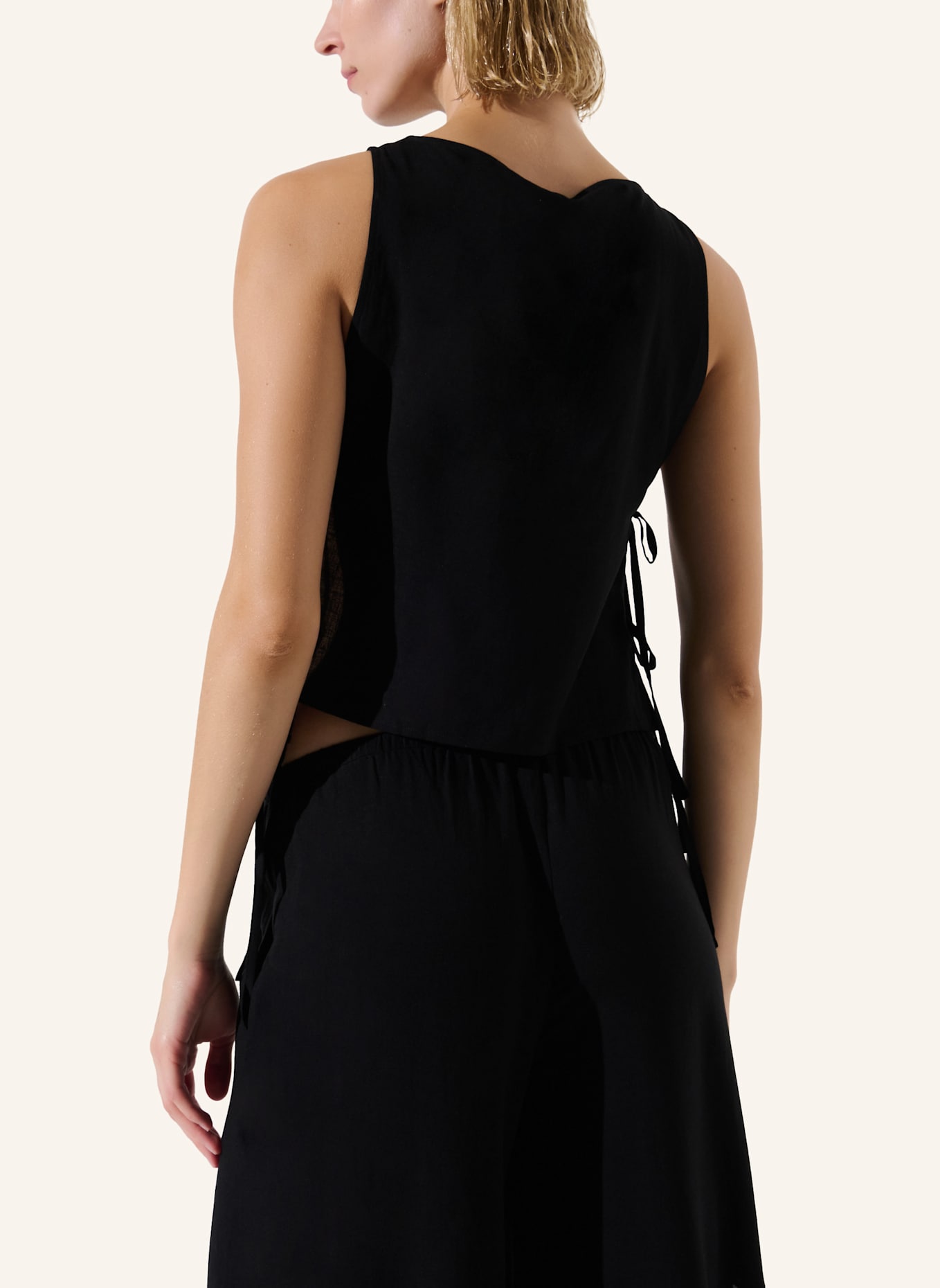 KARL LAGERFELD Strandbekleidung Top: SCHWARZ