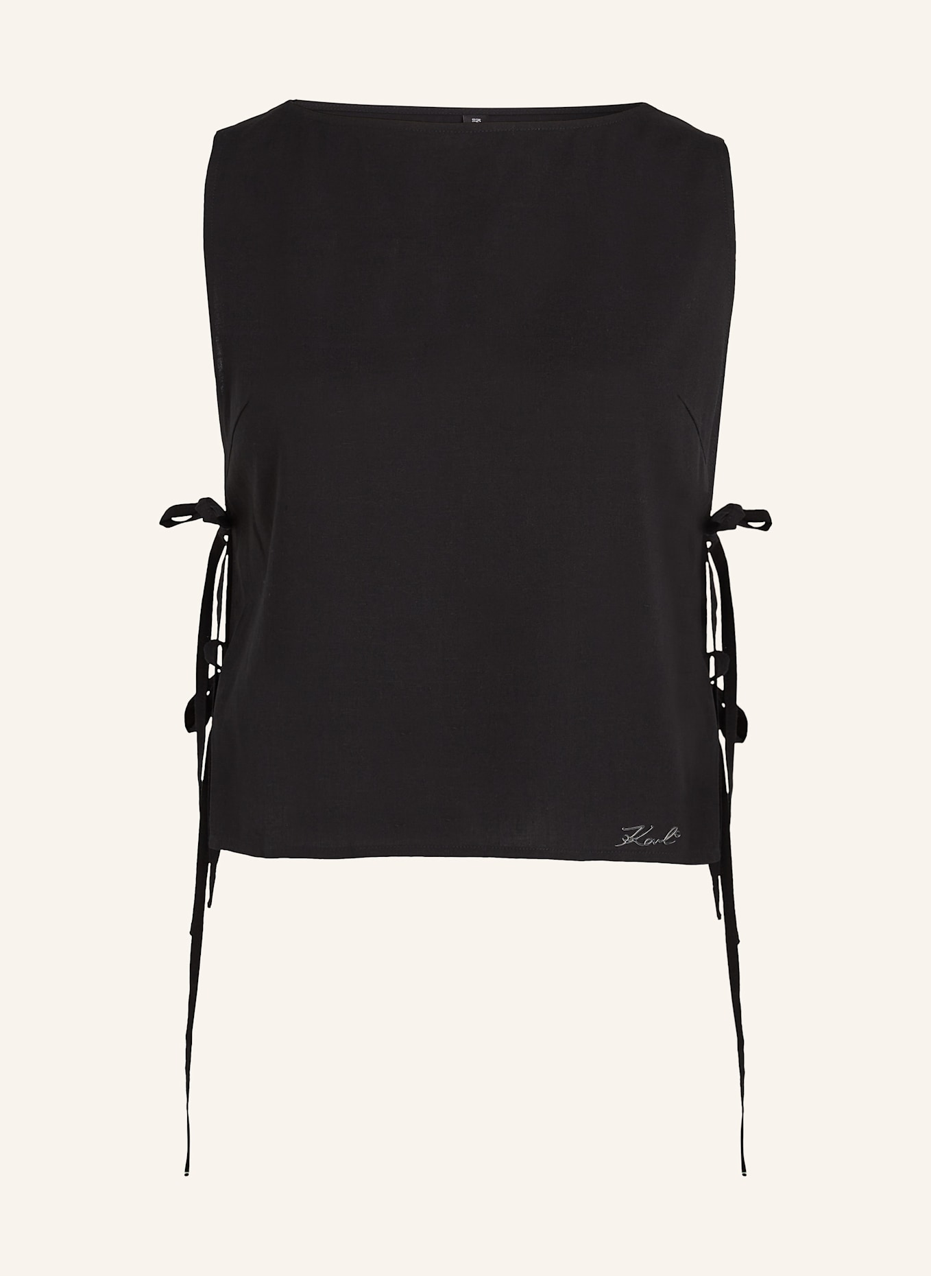 KARL LAGERFELD Strandbekleidung Top: SCHWARZ