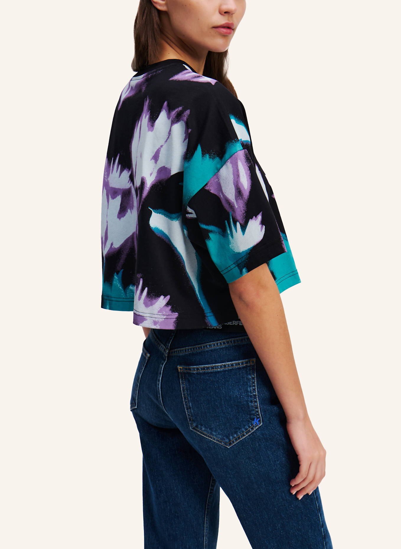 KARL LAGERFELD JEANS Top: SCHWARZ/ LILA/ BLAU