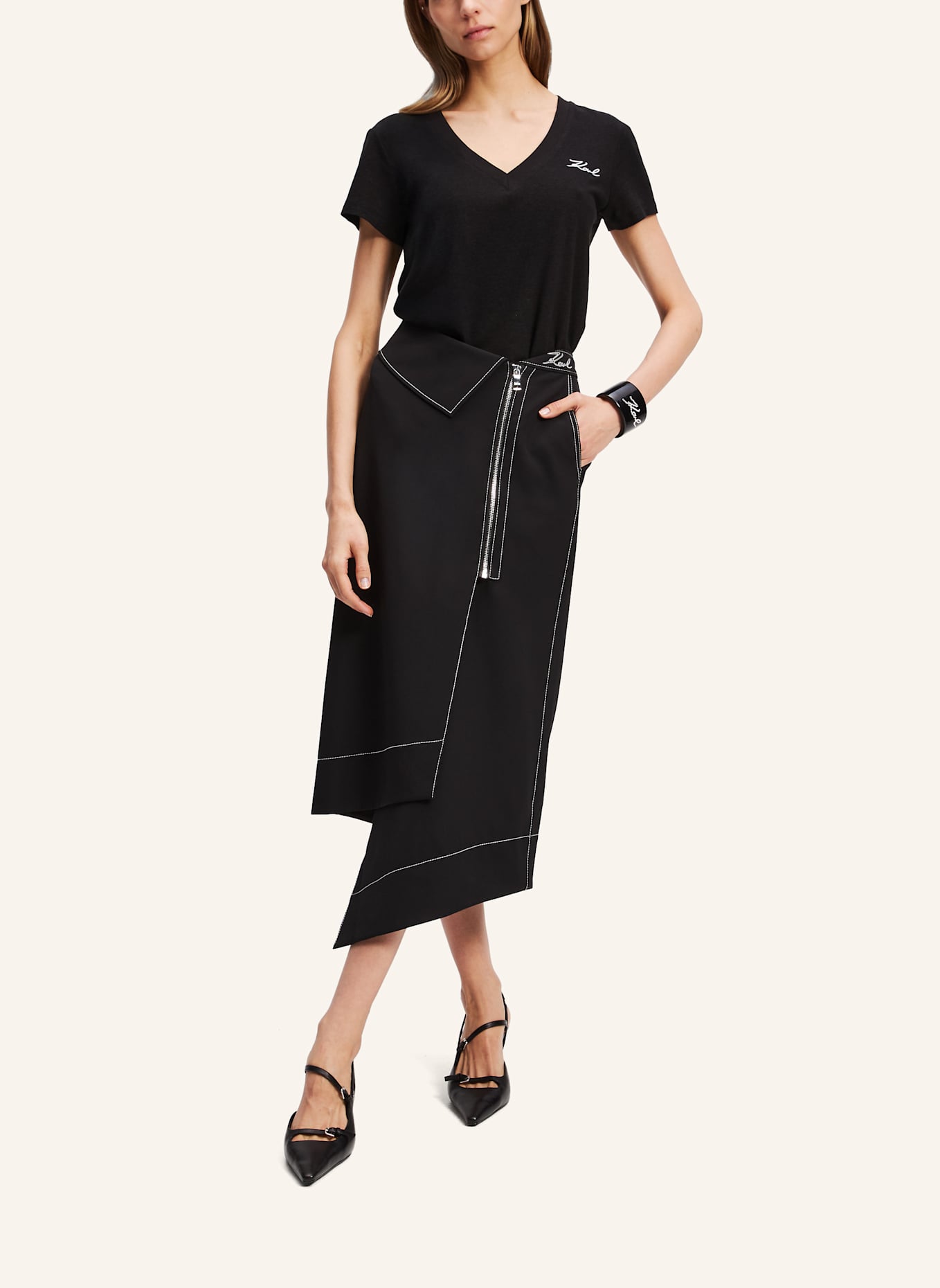 KARL LAGERFELD T-shirt: SCHWARZ