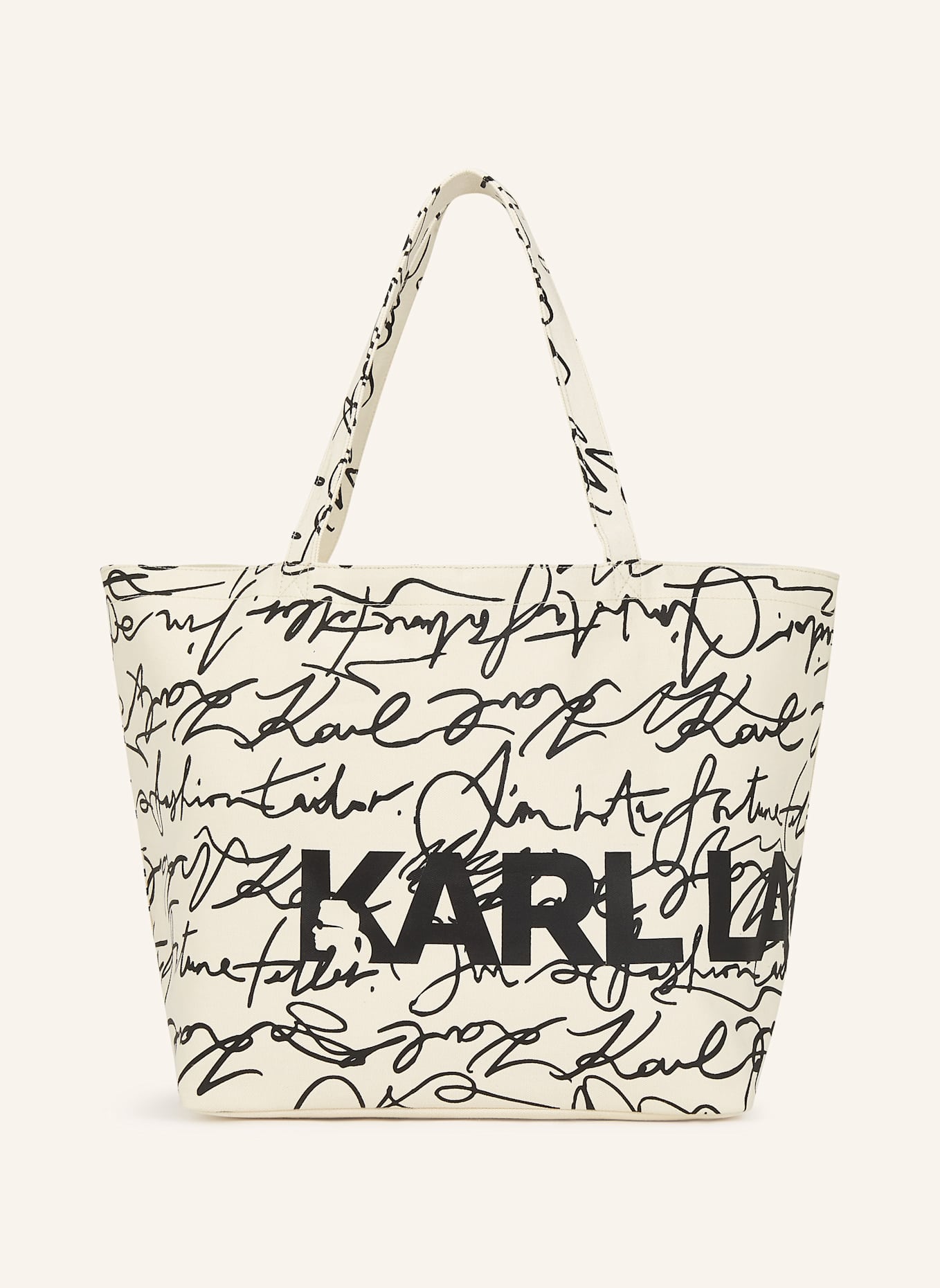 KARL LAGERFELD Shopper: SCHWARZ/ BEIGE