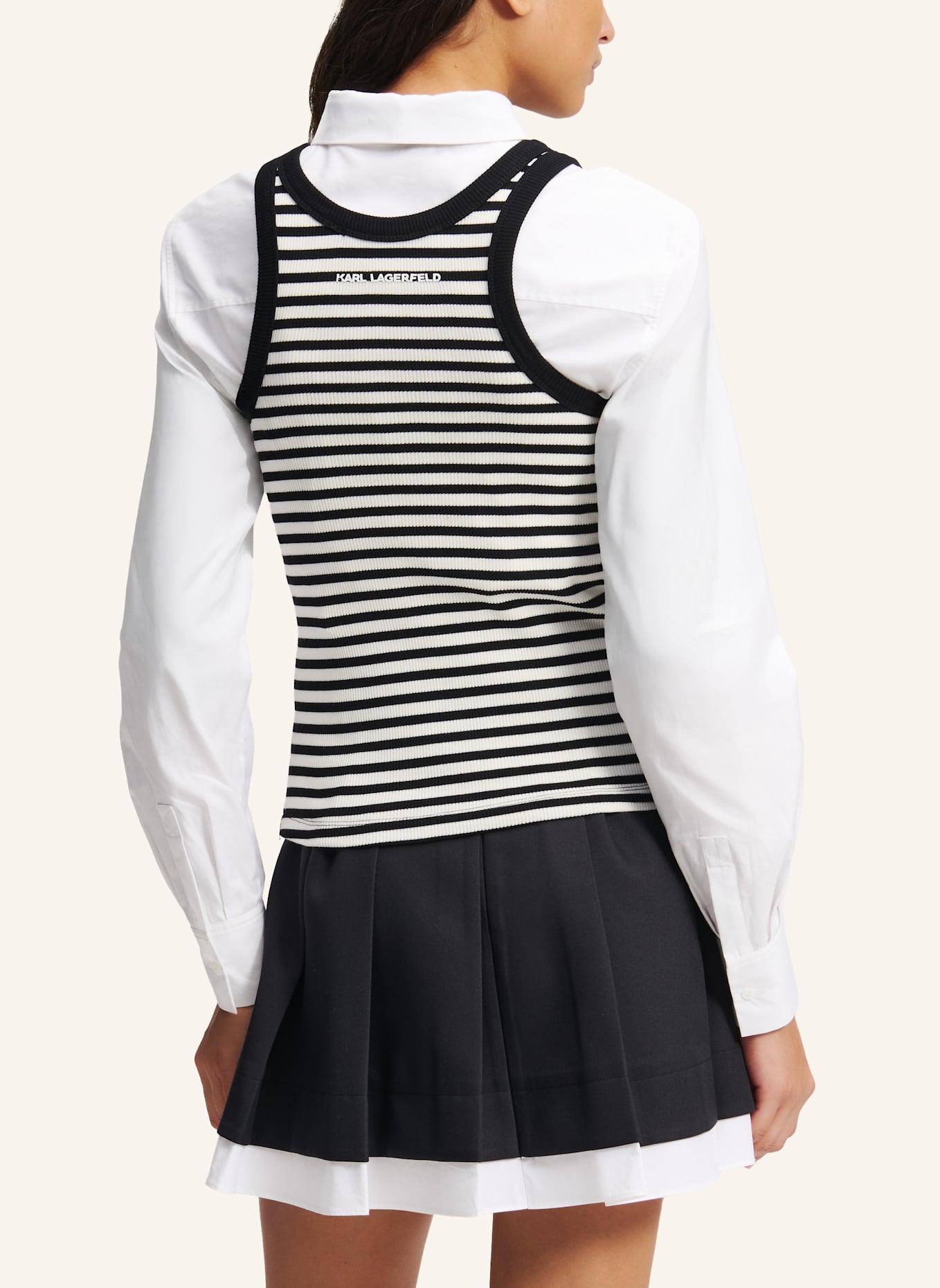 KARL LAGERFELD Unterhemd: BEIGE/ SCHWARZ