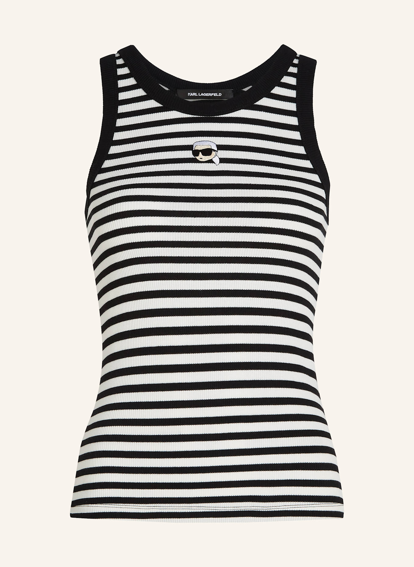 KARL LAGERFELD Unterhemd: BEIGE/ SCHWARZ