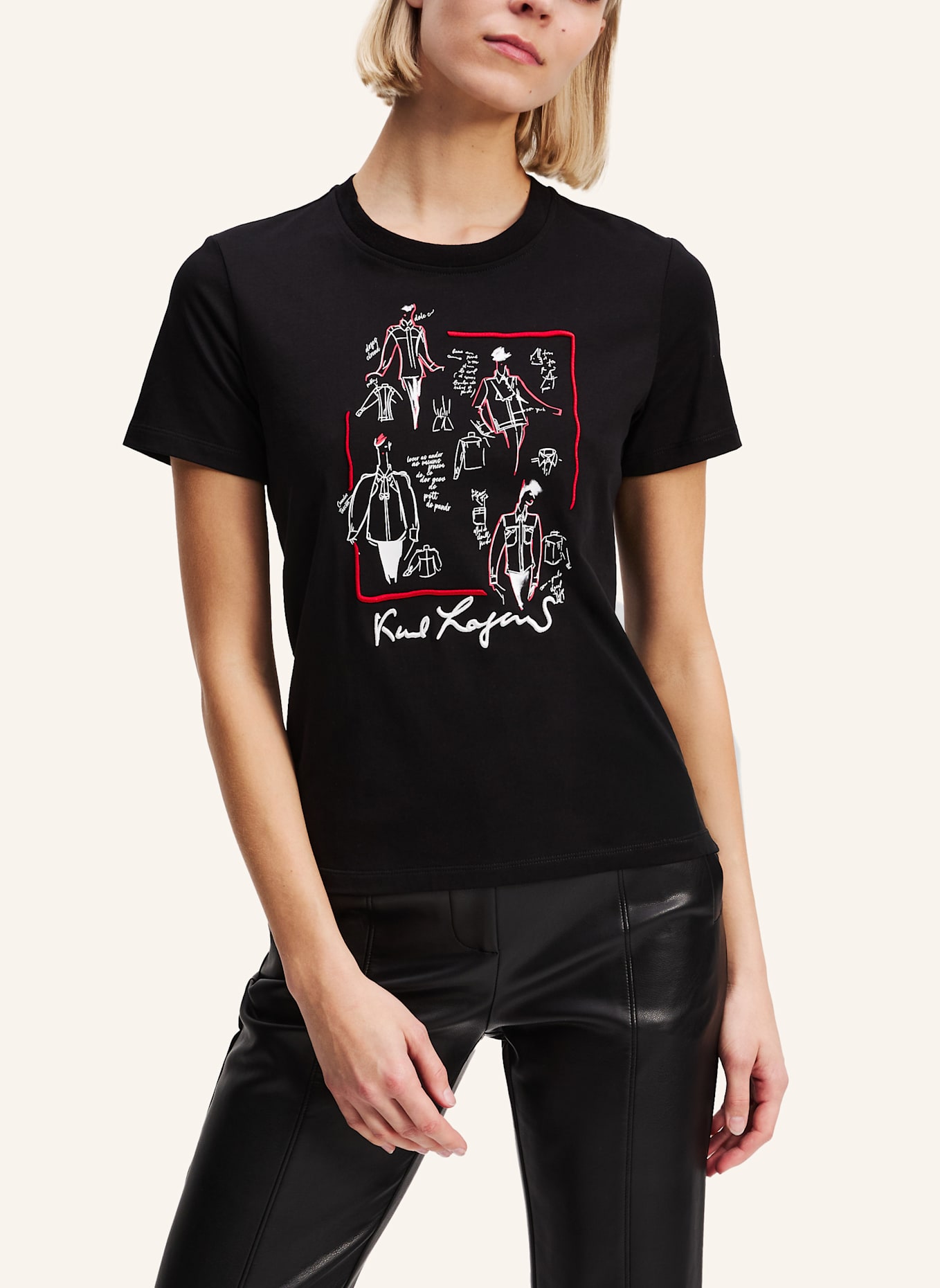 KARL LAGERFELD T-shirt: SCHWARZ