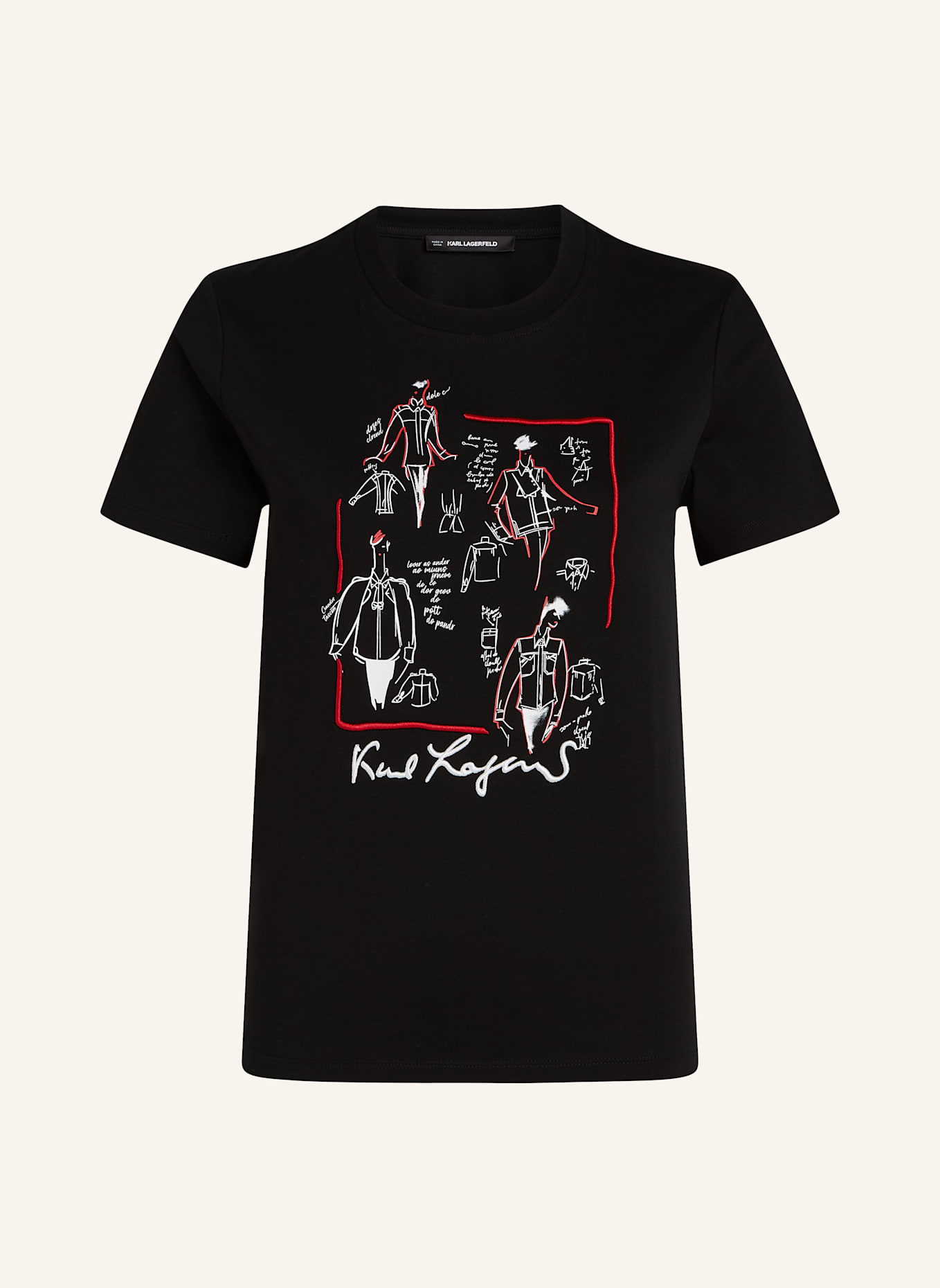 KARL LAGERFELD T-shirt: SCHWARZ