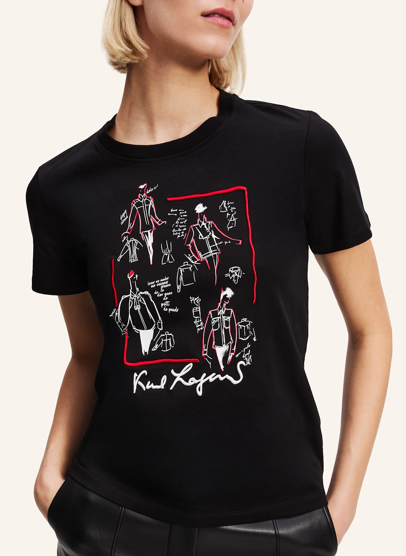 KARL LAGERFELD T-shirt: SCHWARZ