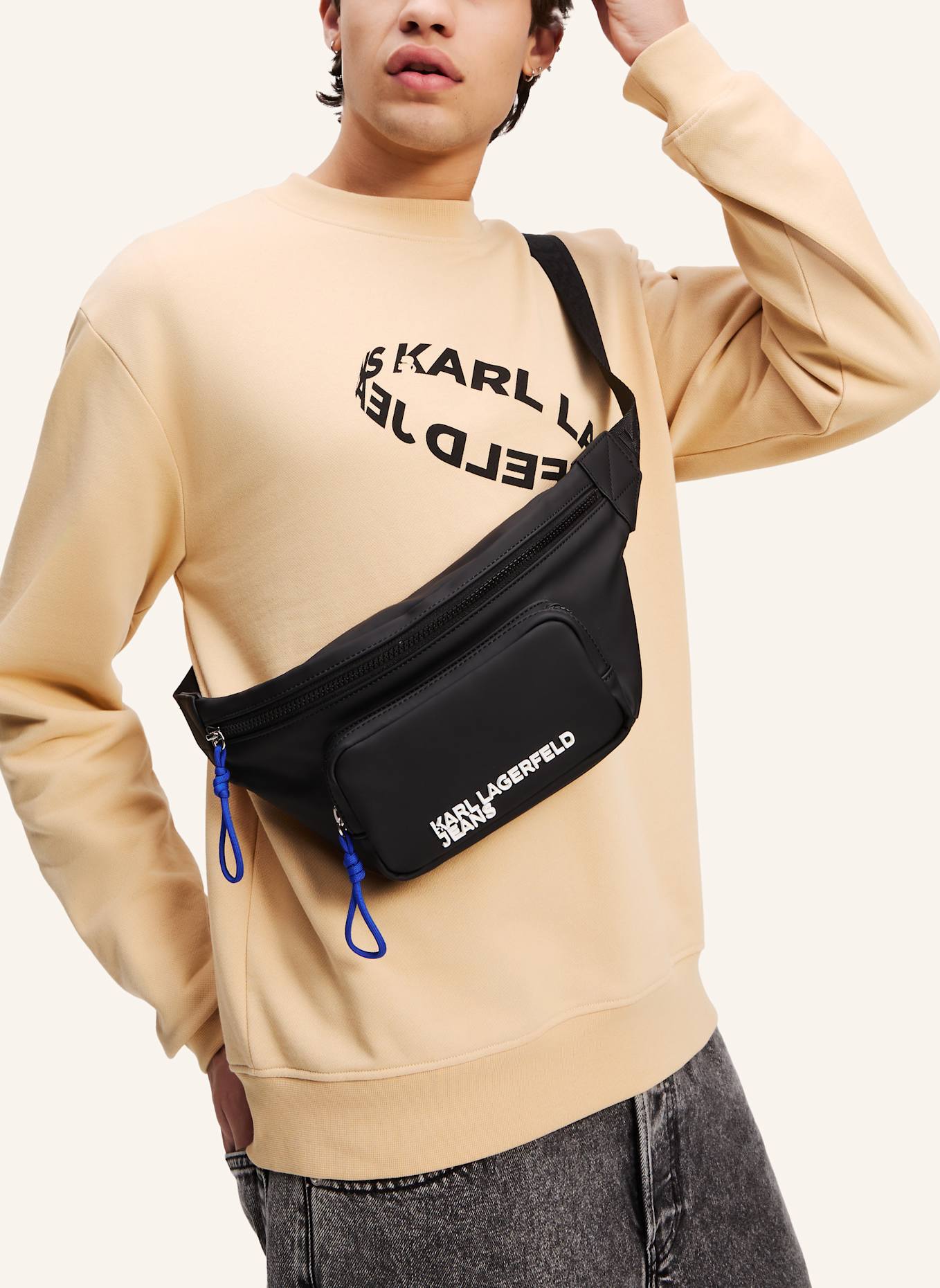 KARL LAGERFELD JEANS Gürteltasche: SCHWARZ