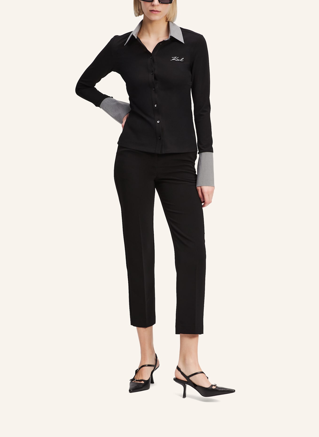 KARL LAGERFELD Top: SCHWARZ