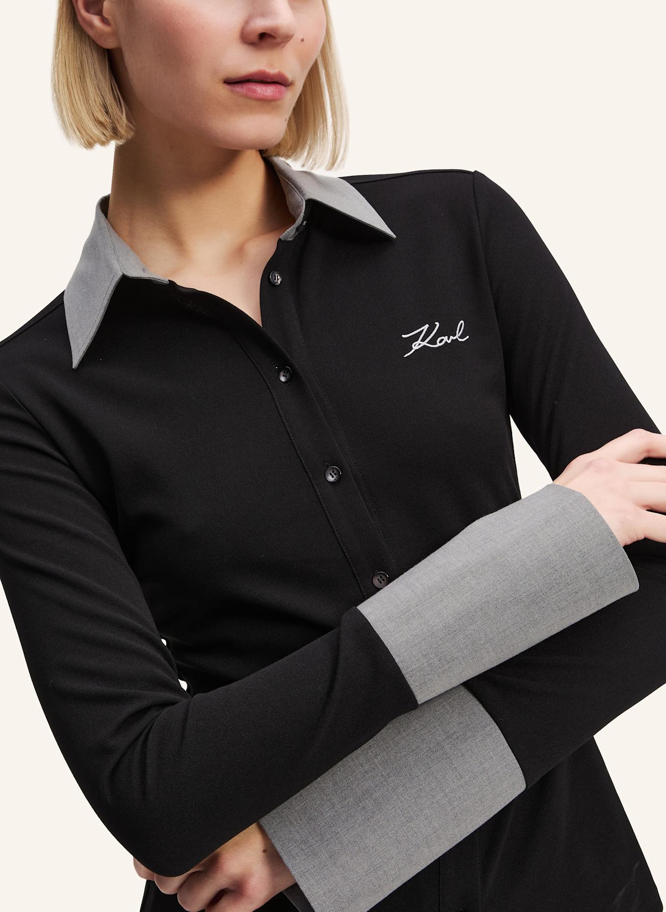 KARL LAGERFELD Top: SCHWARZ