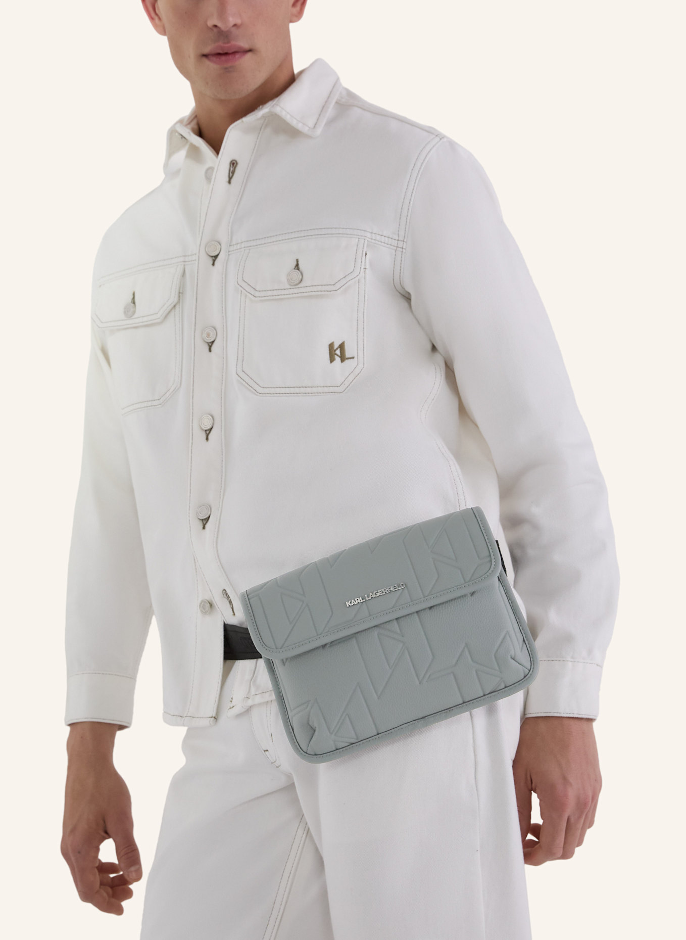 KARL LAGERFELD Gürteltasche: GRAU