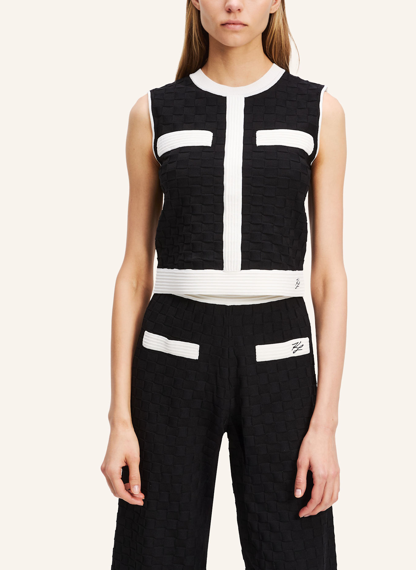 KARL LAGERFELD Top: SCHWARZ