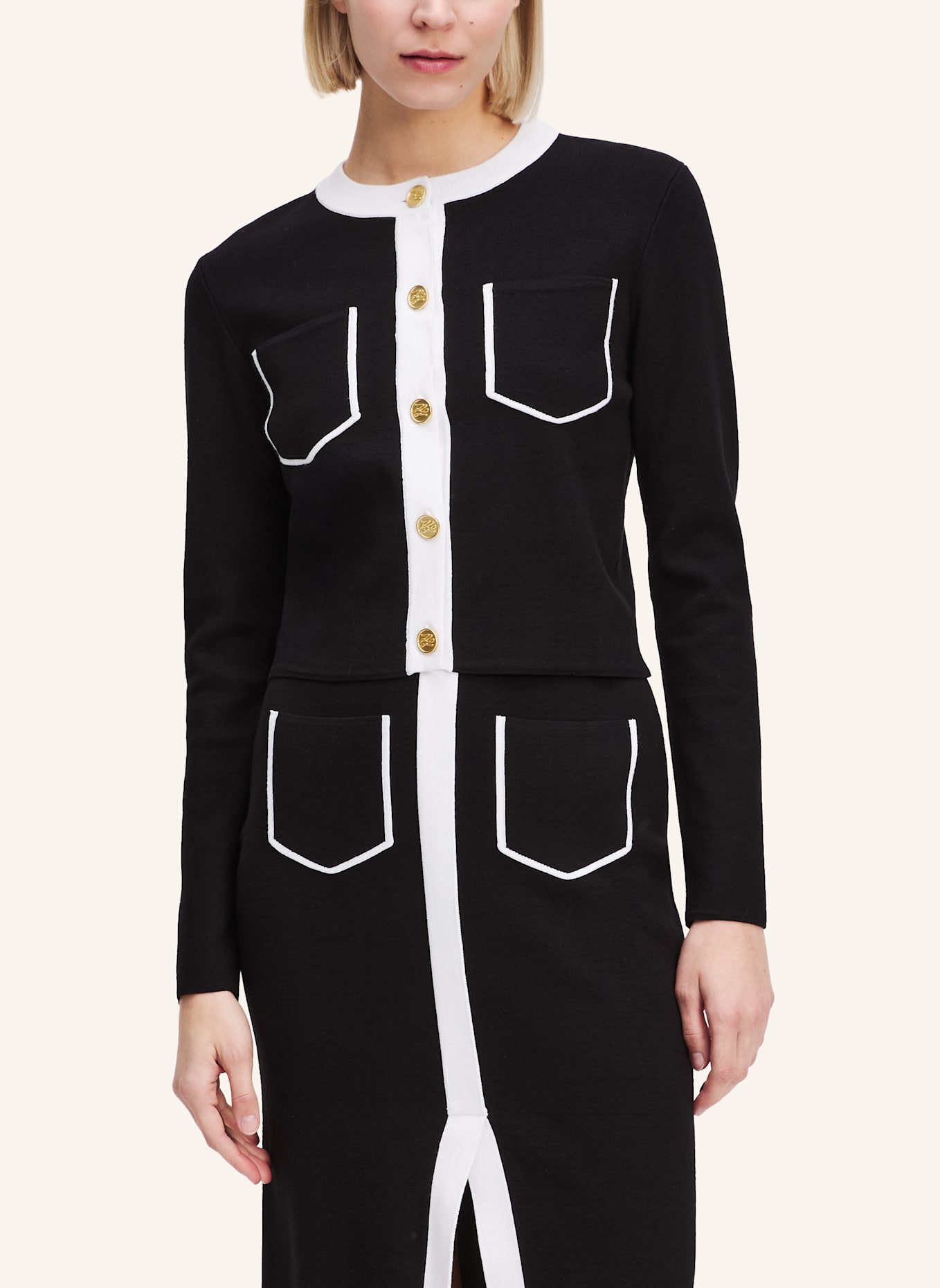 KARL LAGERFELD Top: WEISS/ SCHWARZ