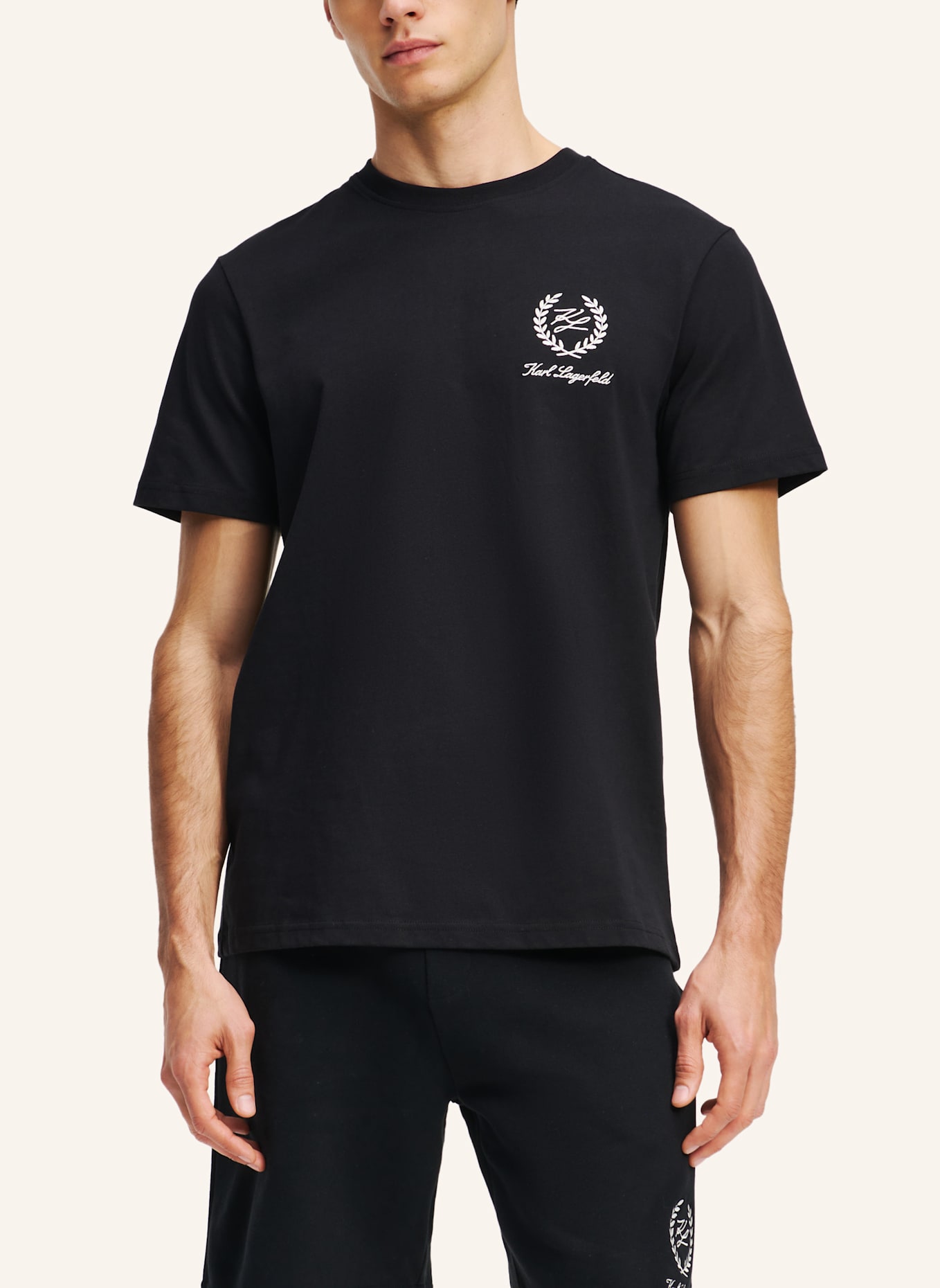 KARL LAGERFELD Top: SCHWARZ