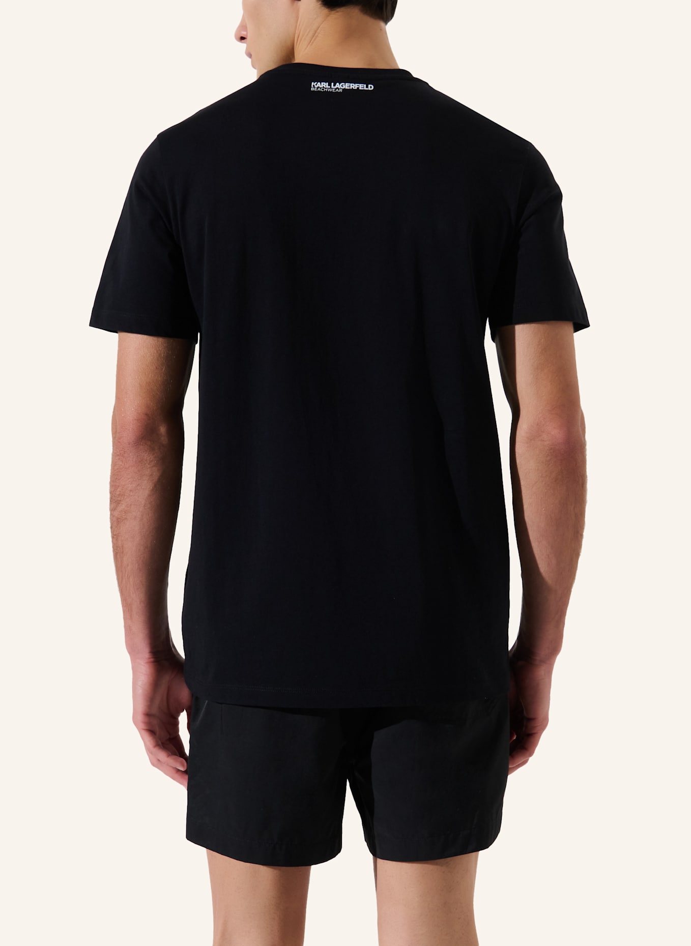 KARL LAGERFELD Strandbekleidung Top: SCHWARZ