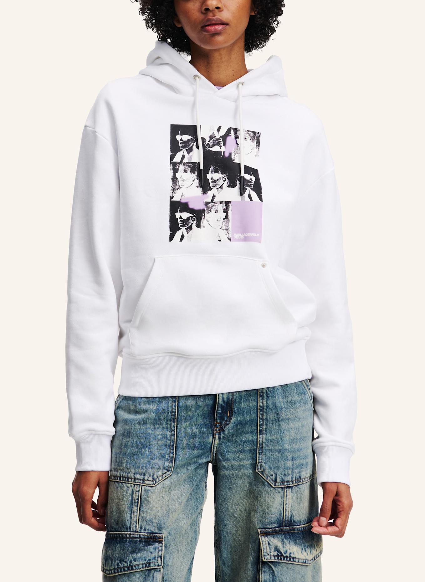 KARL LAGERFELD JEANS Hoodie: WEISS
